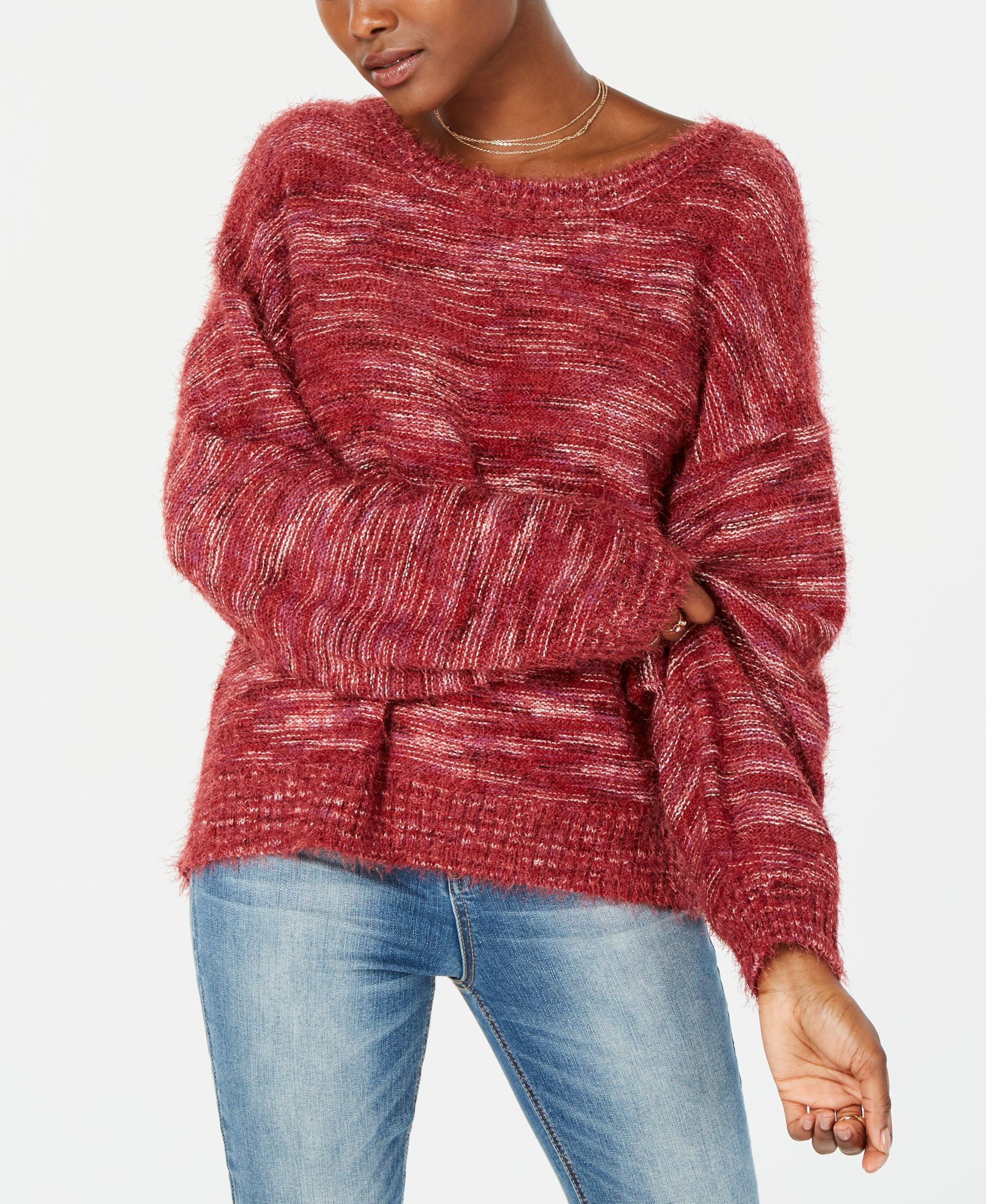 American Rag Juniors Space Dye Balloon Sleeve Sweater