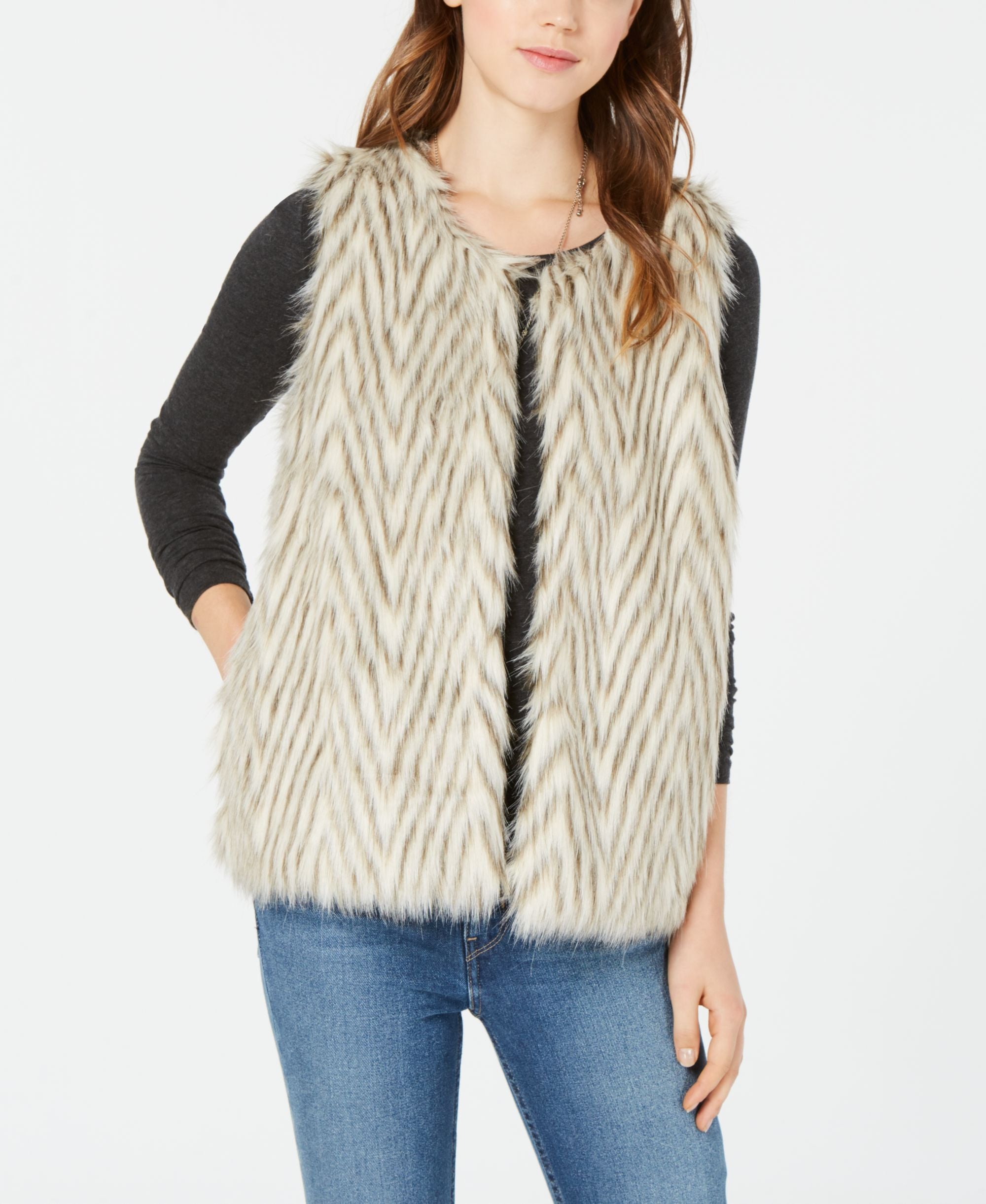 Say What Juniors Faux Fur Vest