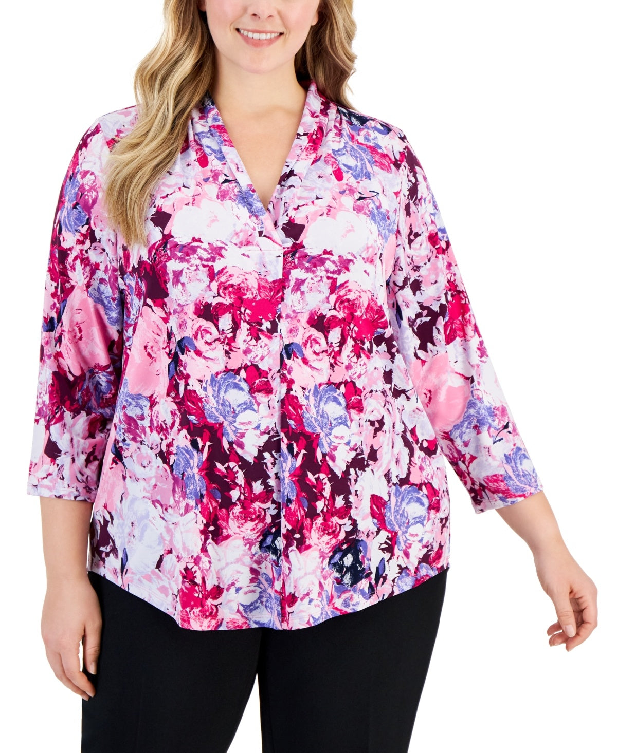 Plus Size Floral-Print Top