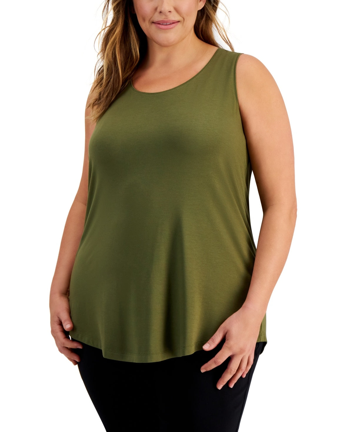 Plus Size Scoop-Neck Sleeveless Top