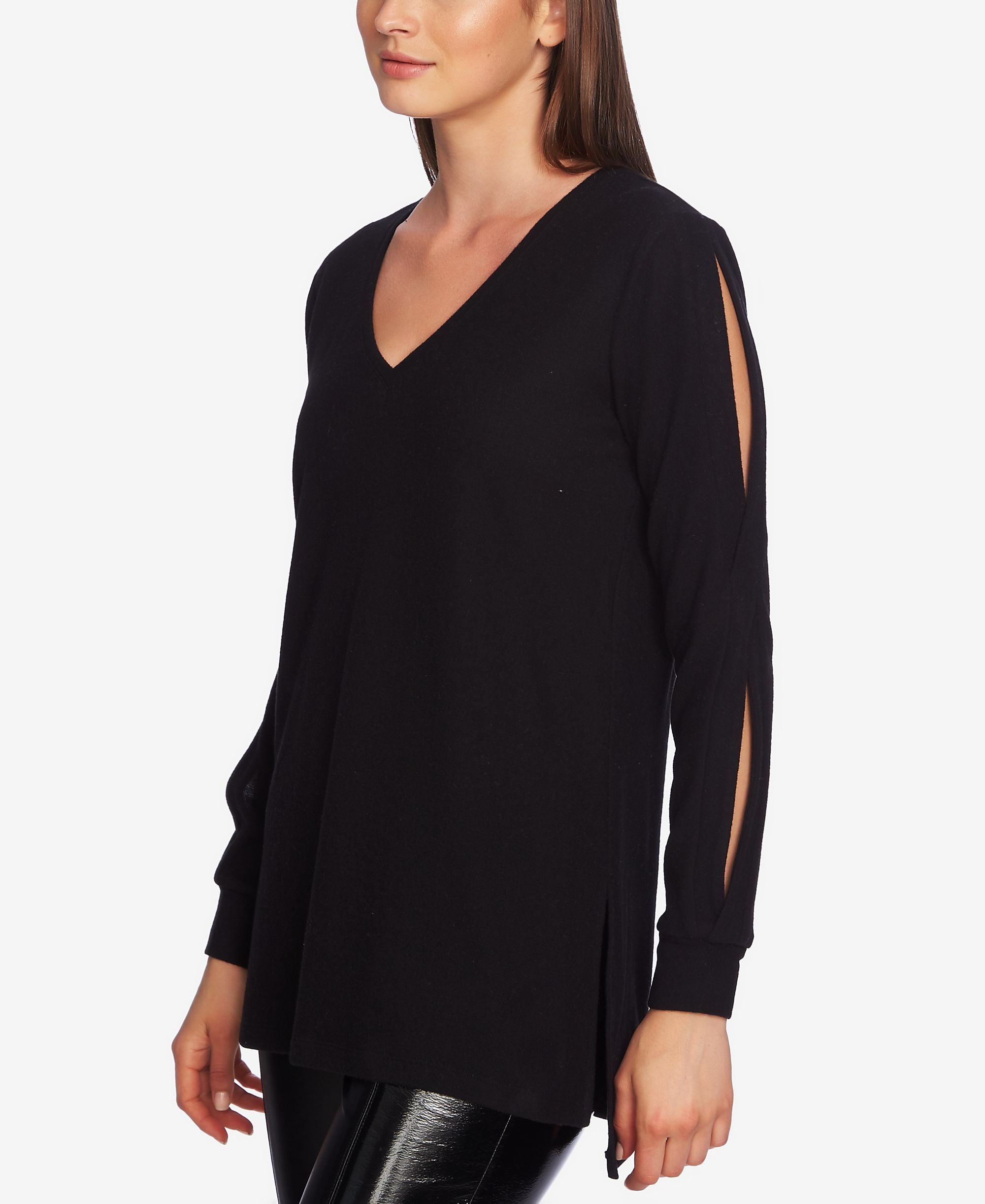 1.State Split Sleeve V Neck Top