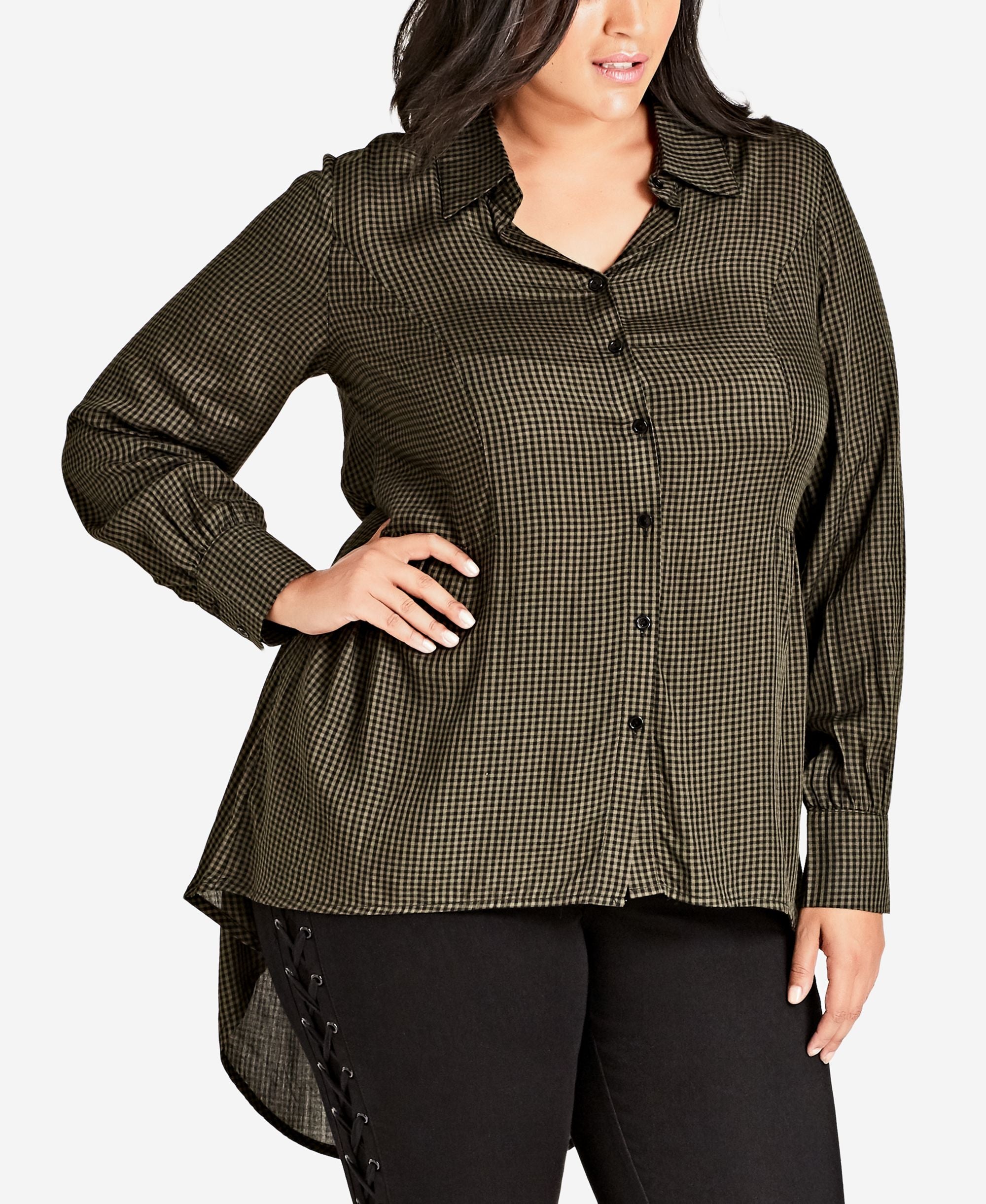 Plus Size Autumn Spell Button-Up Top