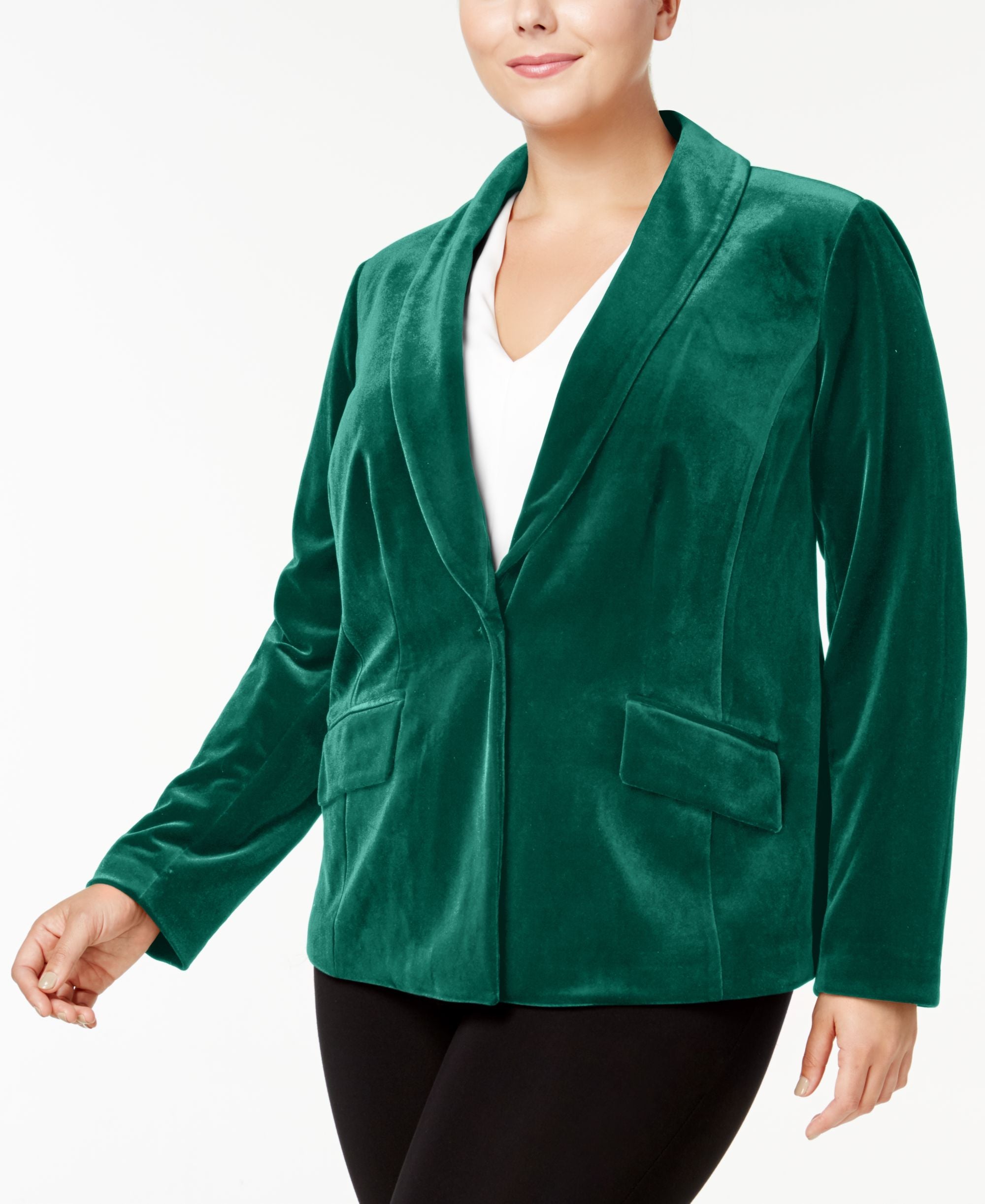 INC International Concepts Plus Size Velvet Blazer