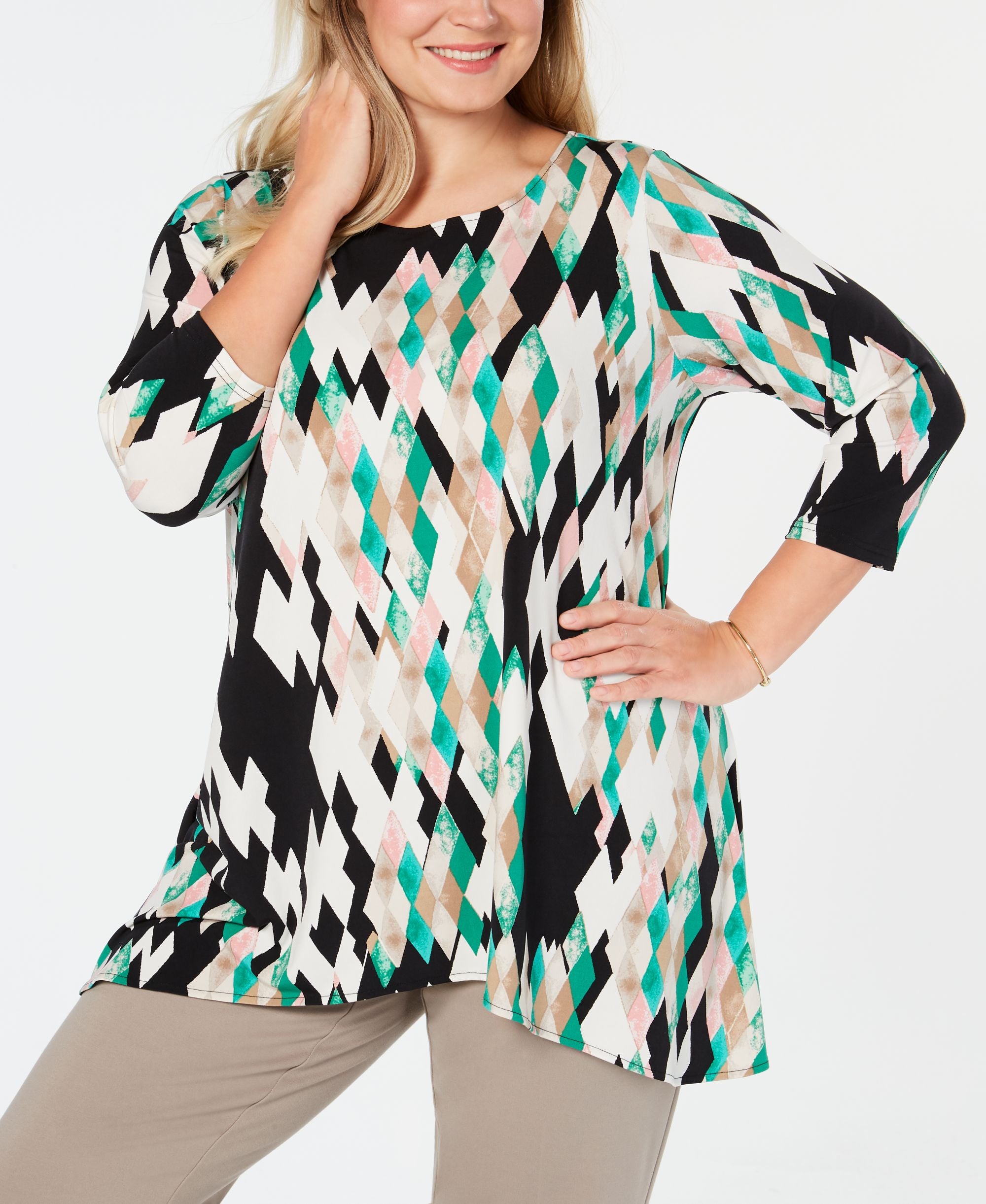 Alfani Plus Printed High Low Tunic