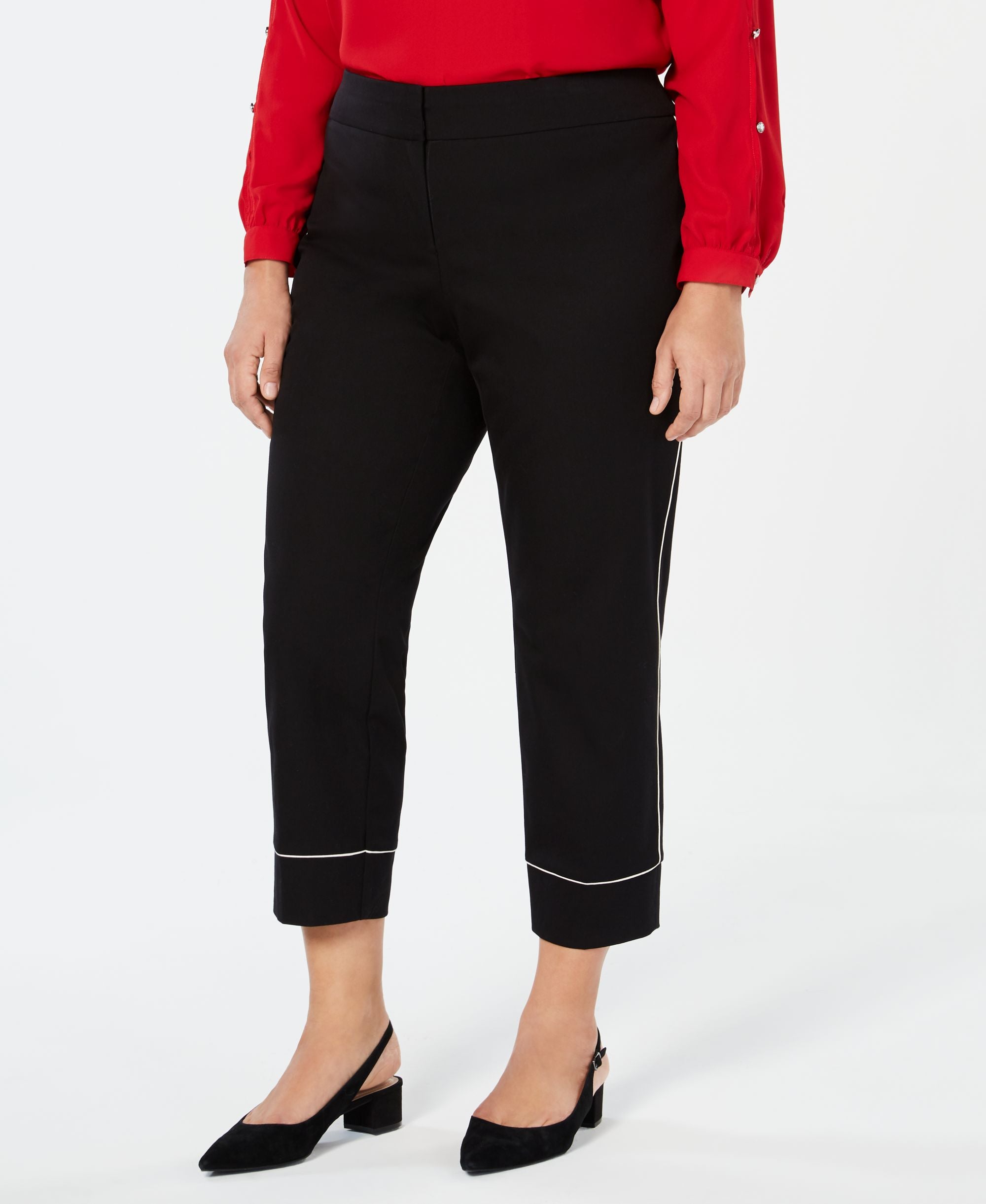 Alfani Plus Size Piped Ankle Pants