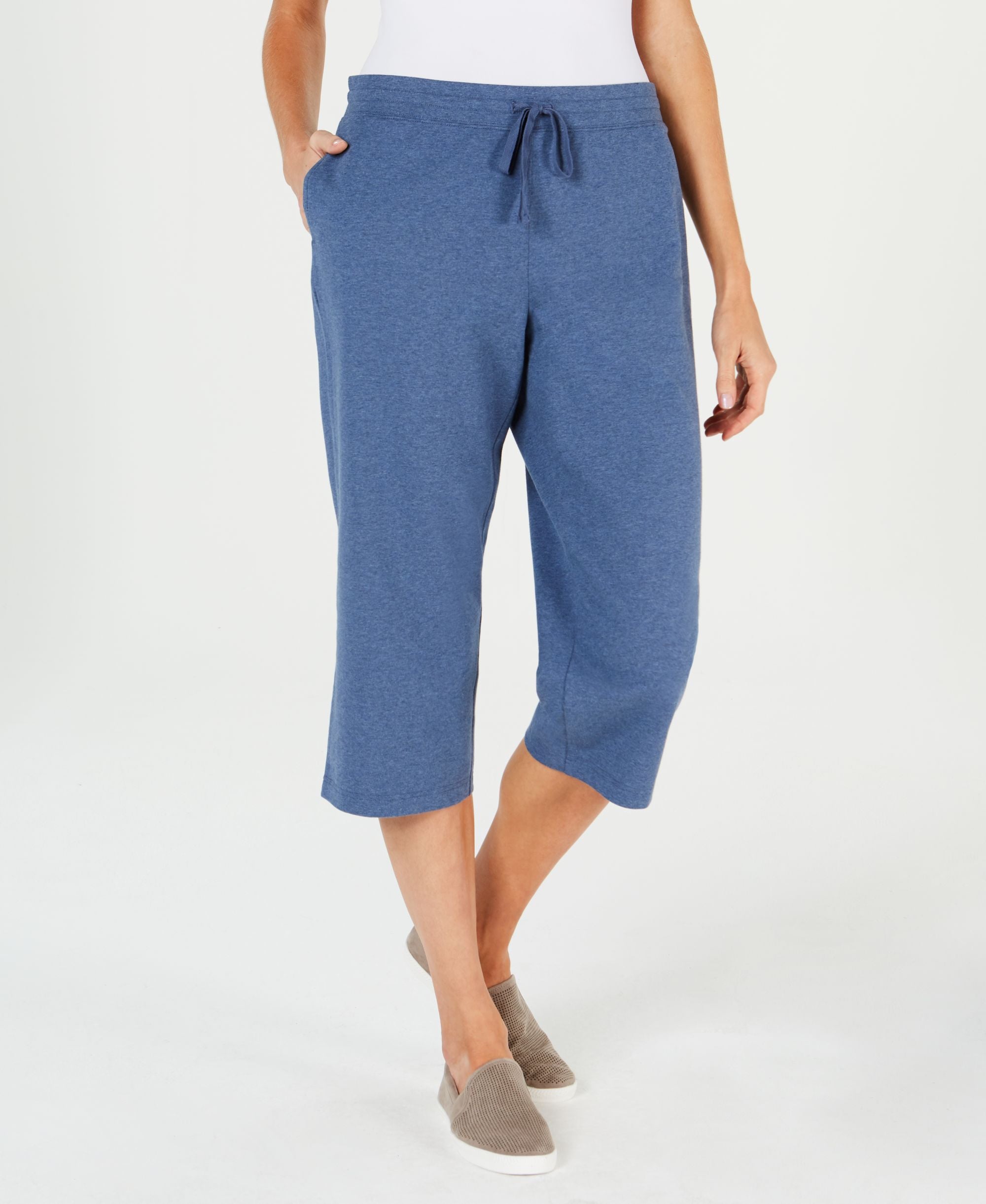 Karen Scott Petite Knit Drawstring Capri Pants