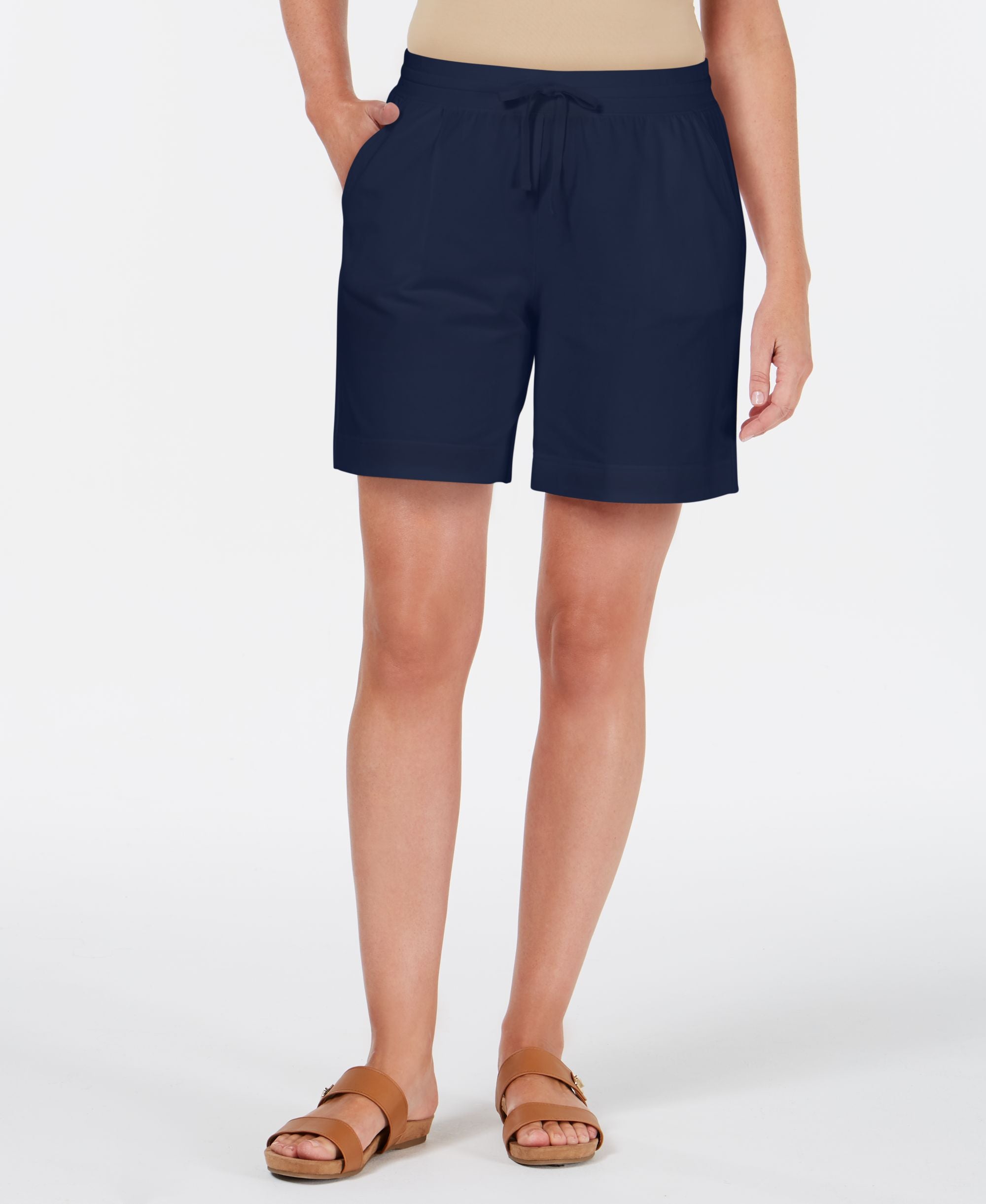 Karen Scott Knit Drawstring Shorts