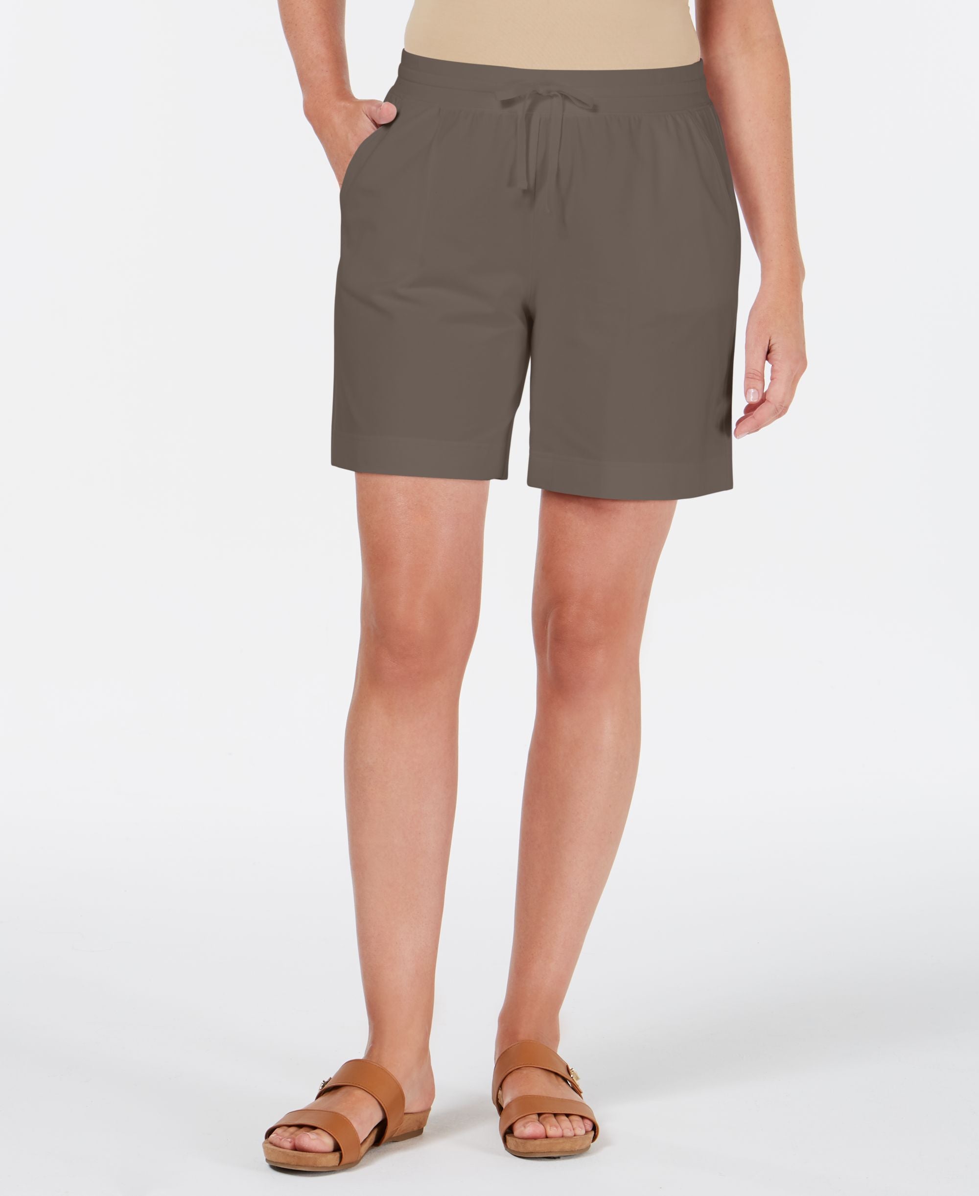 Karen Scott Knit Drawstring Shorts