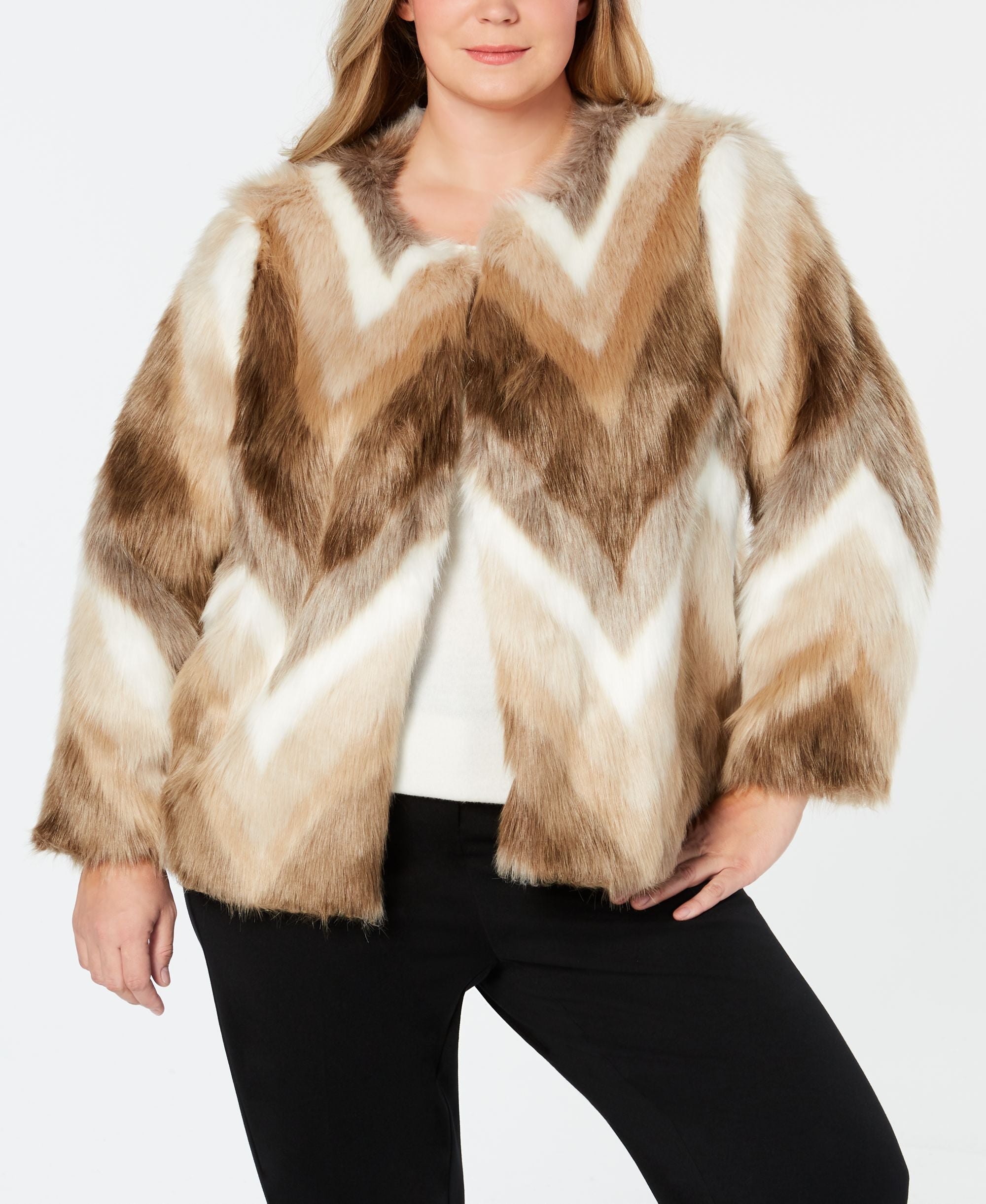 Plus Size Faux-Fur Coat
