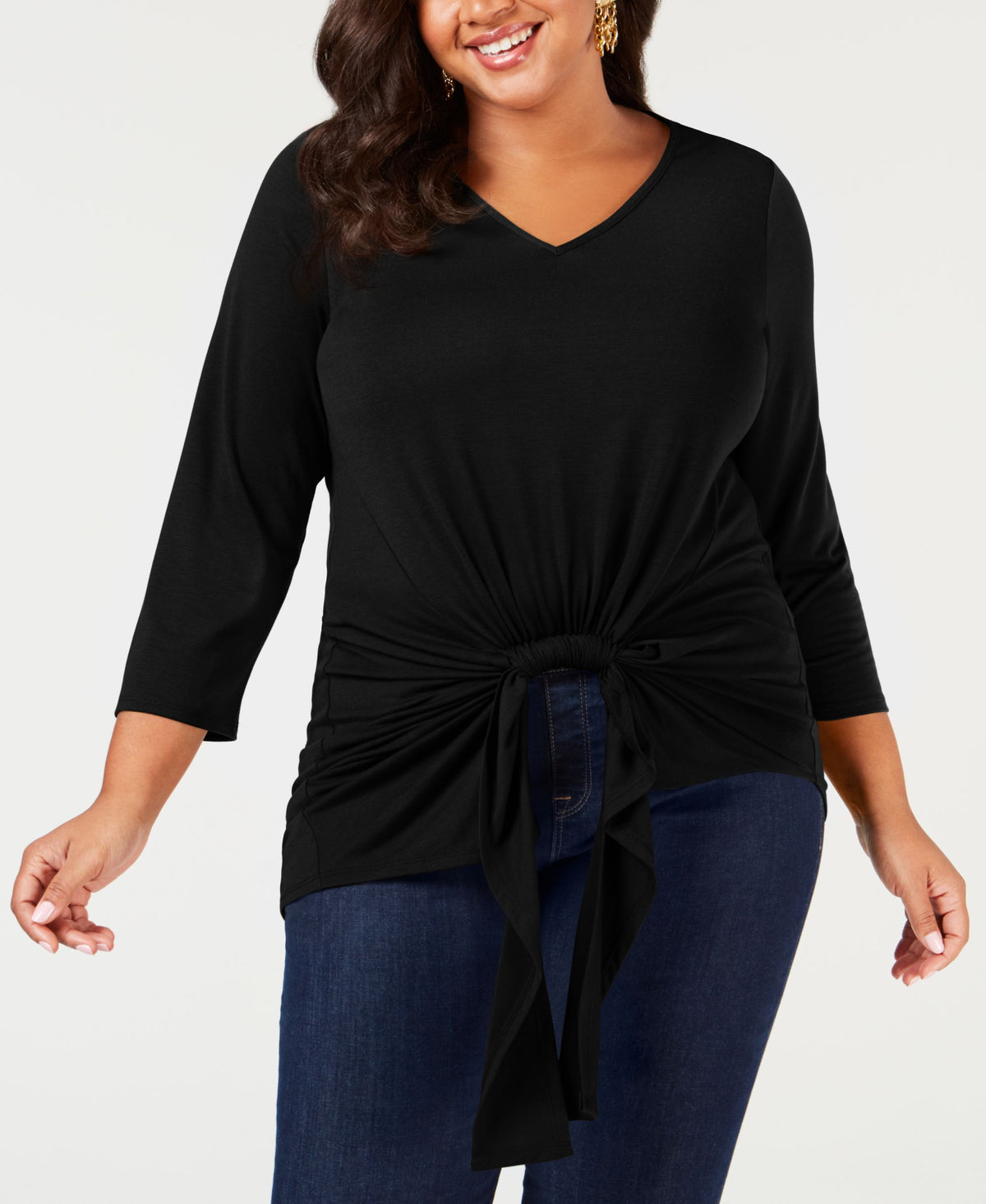 Plus Size Gathered-Front Top
