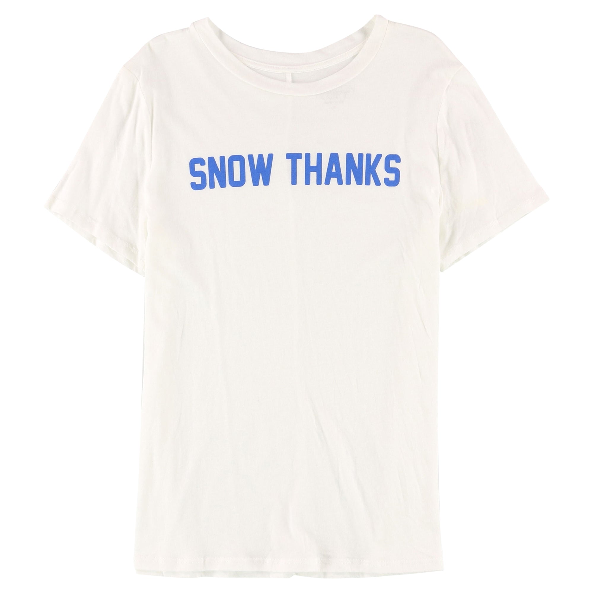 Carbon Copy Womens Snow Thanks Graphic T-Shirt White Xl