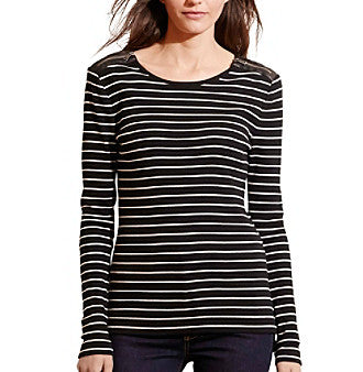 Lauren Ralph Lauren Striped Zip-Shoulder Shirt