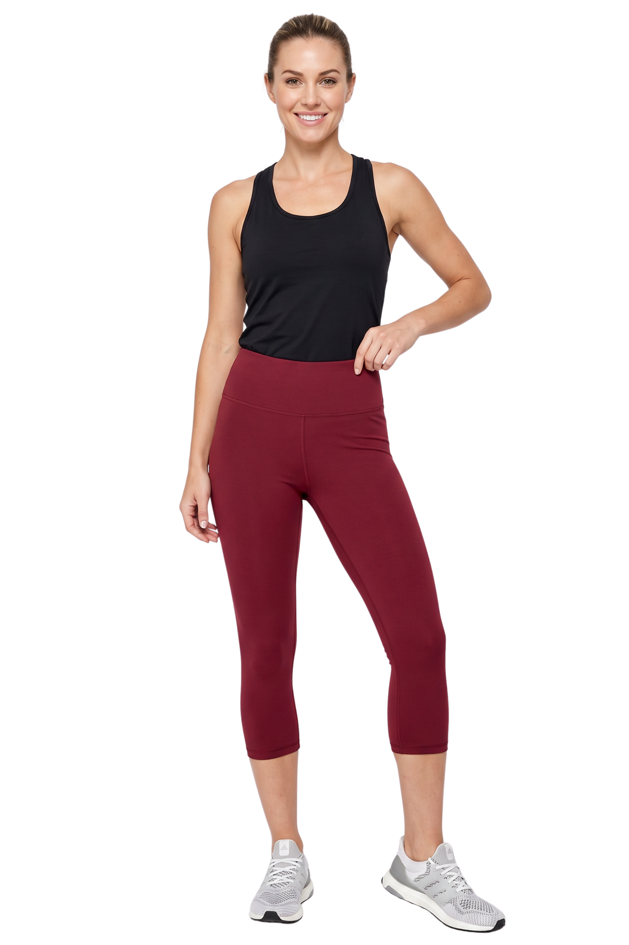 Brushed Basic Solid High Waisted Capris - 3 Inch - New Mix