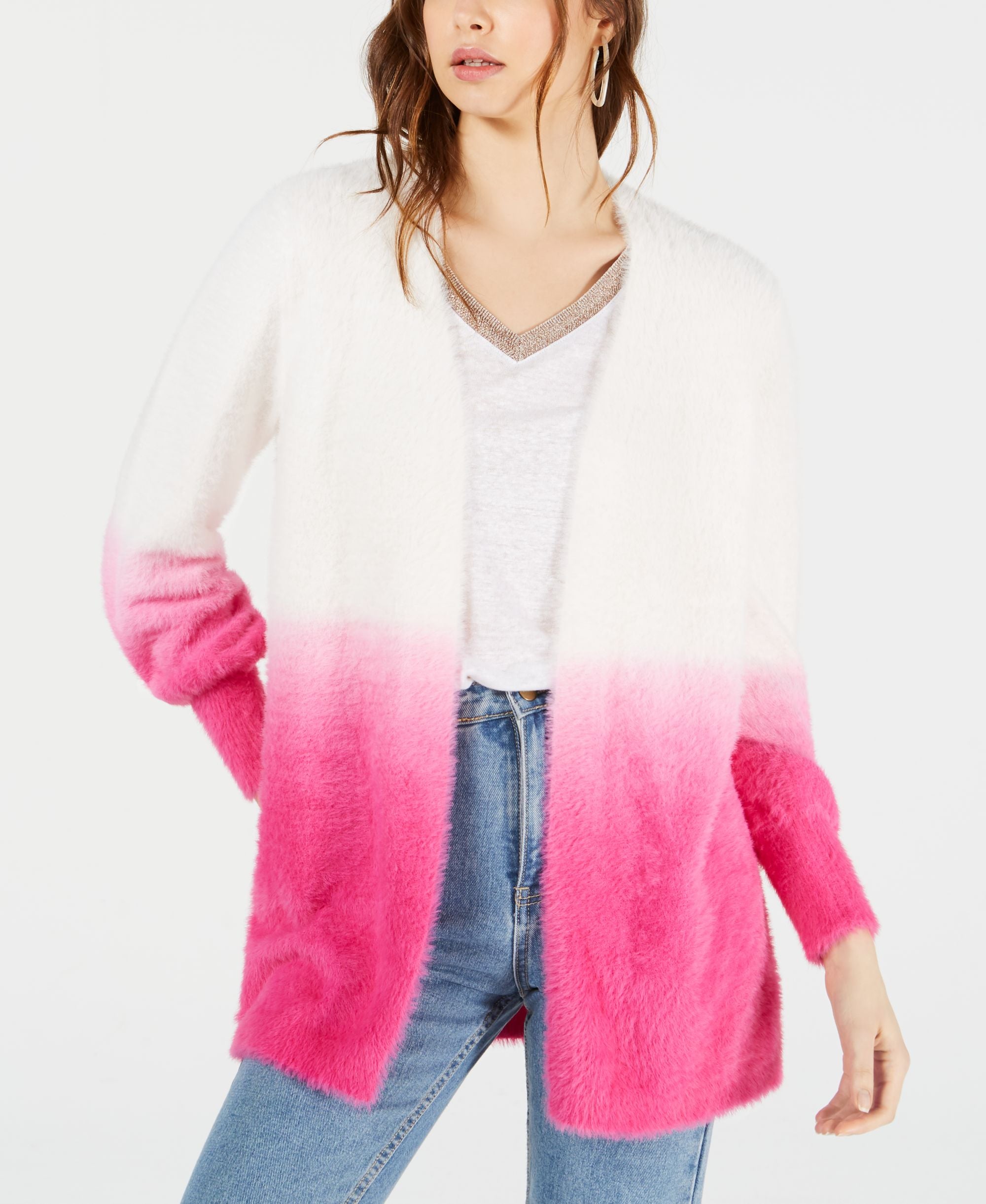 Bar III Ombre Open Front Cardigan