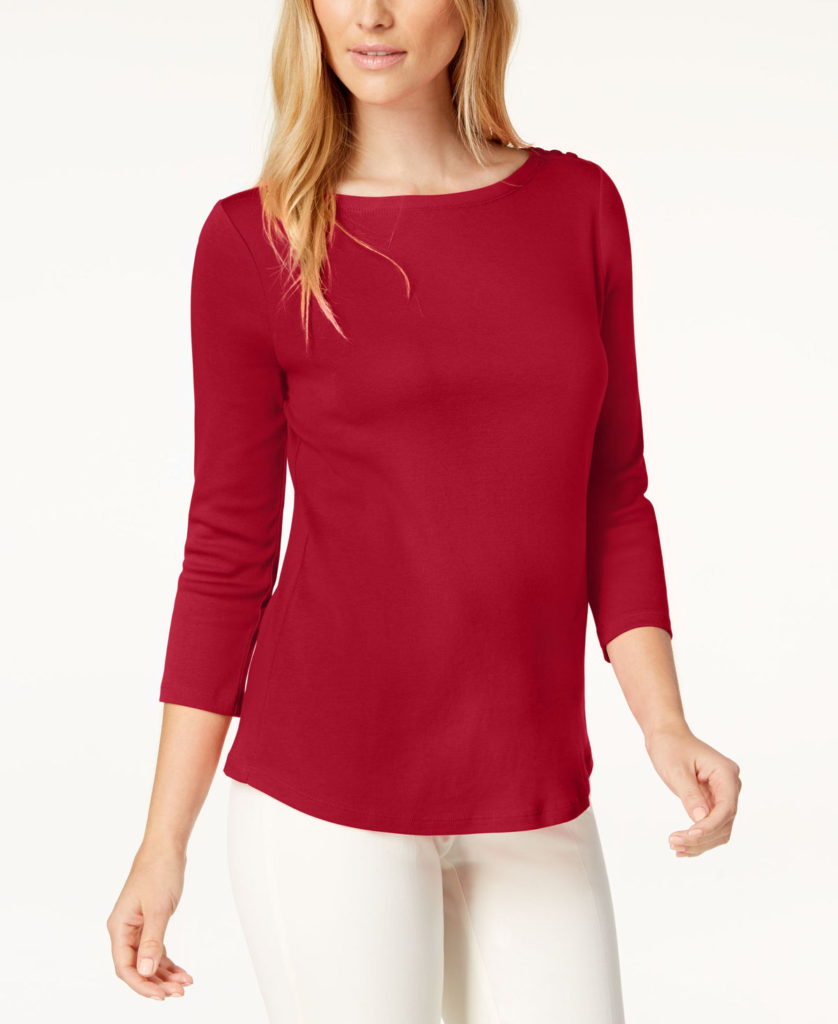 Women's Pima Cotton Boat-Neck Top