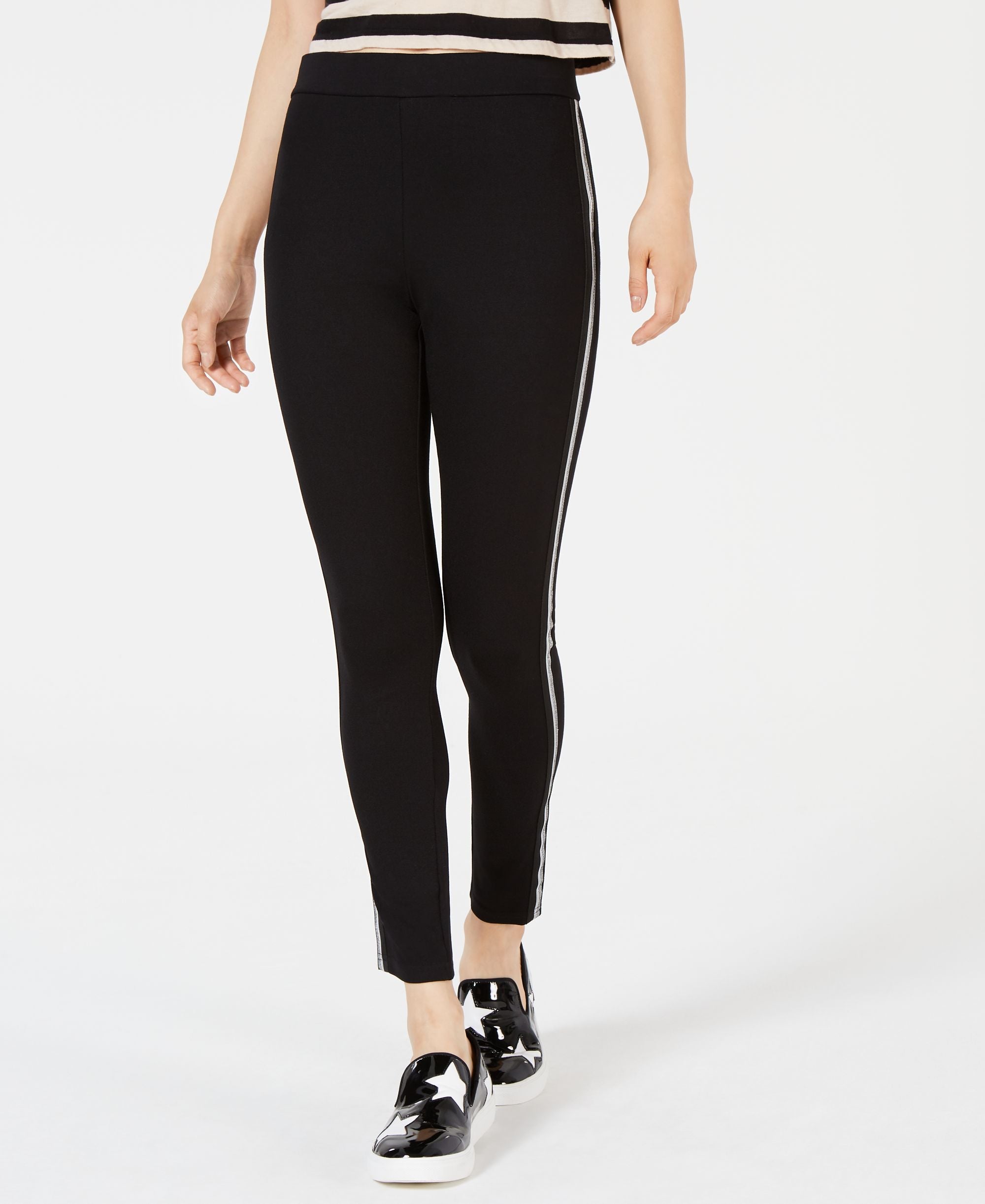 Almost Famous Juniors Shine Striped Leggings
