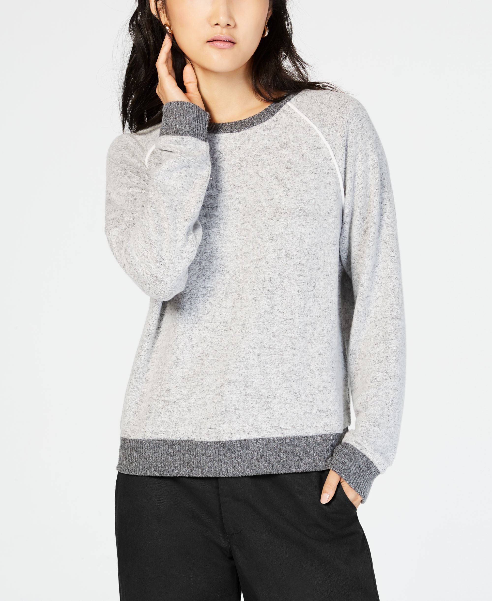 Hippie Rose Juniors Piped Raglan Sweatshirt