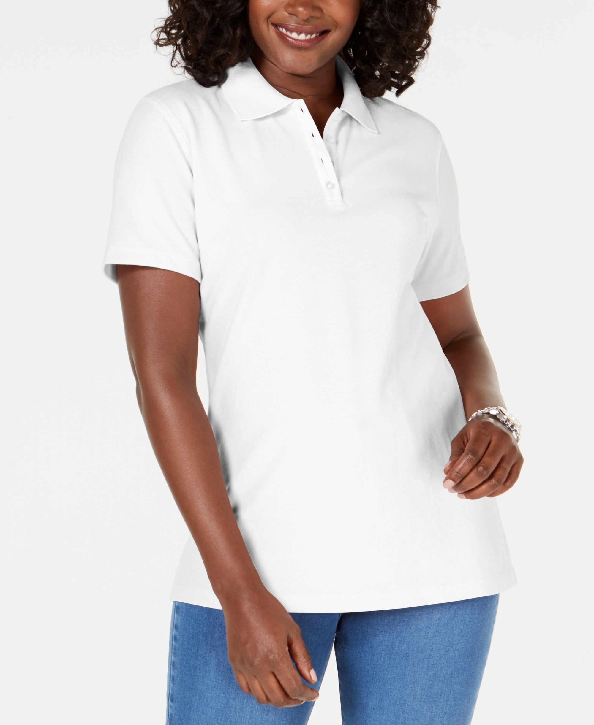 Cotton Piqu&eacute; Polo Top