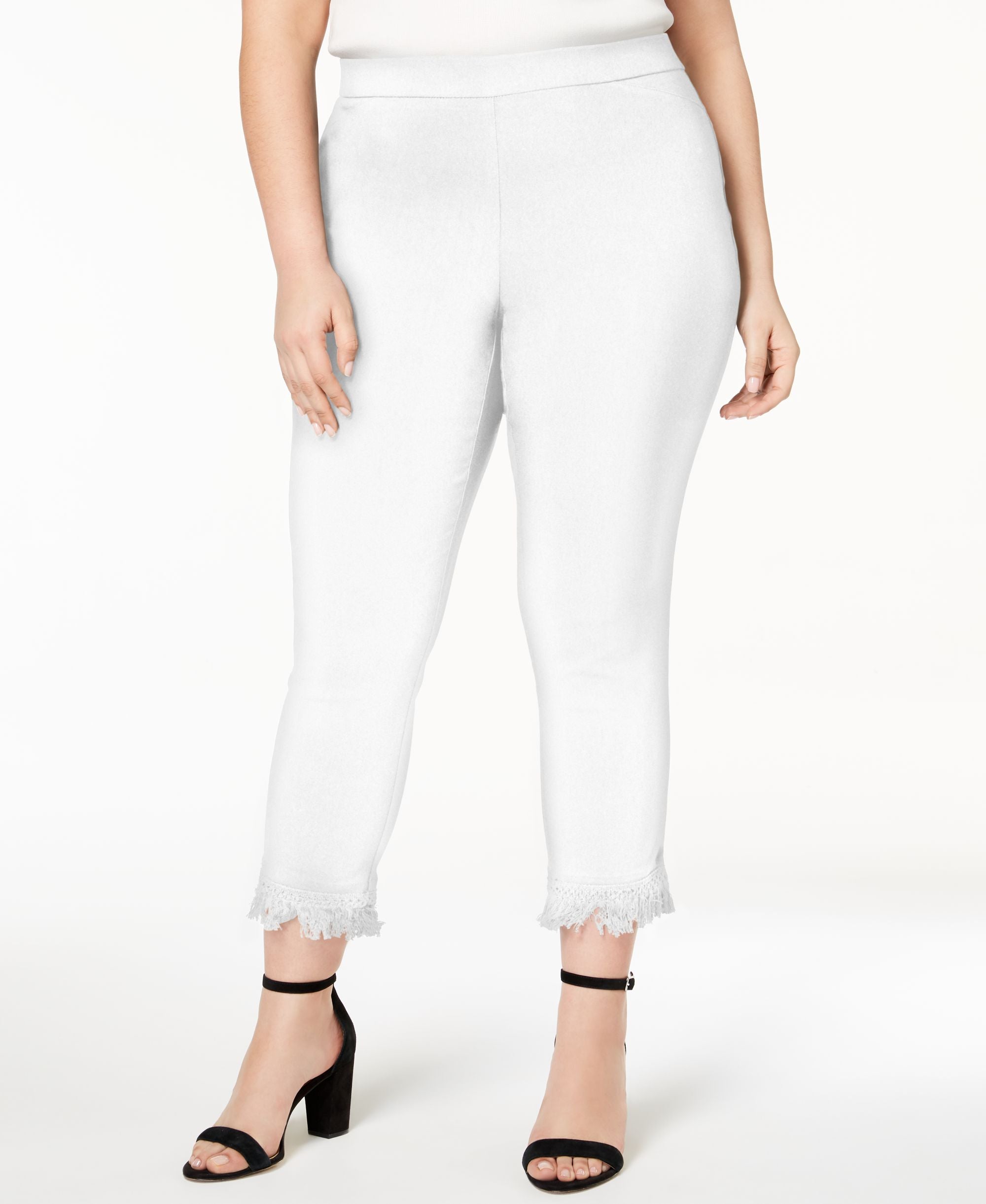 Style & Co Plus Size Fringe Hem Cropped Pants