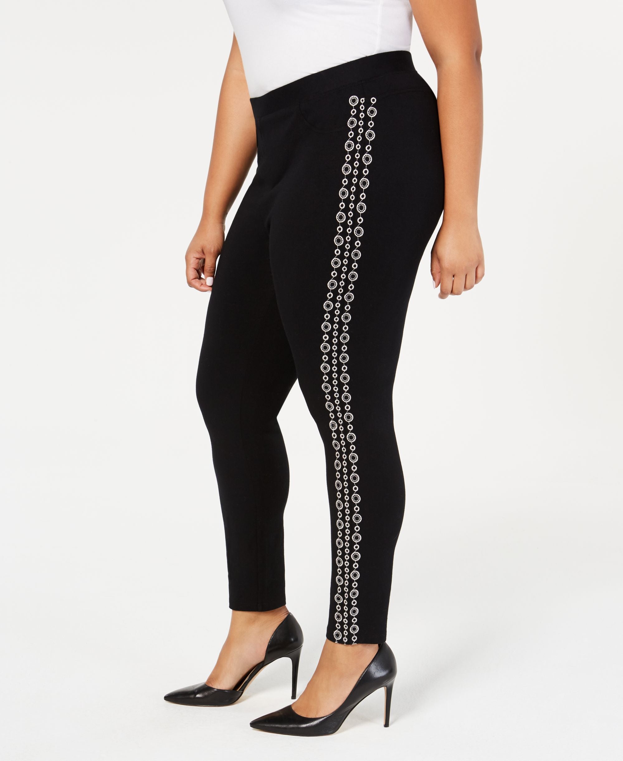 Style & Co Plus Size Side Embroidered Leggings