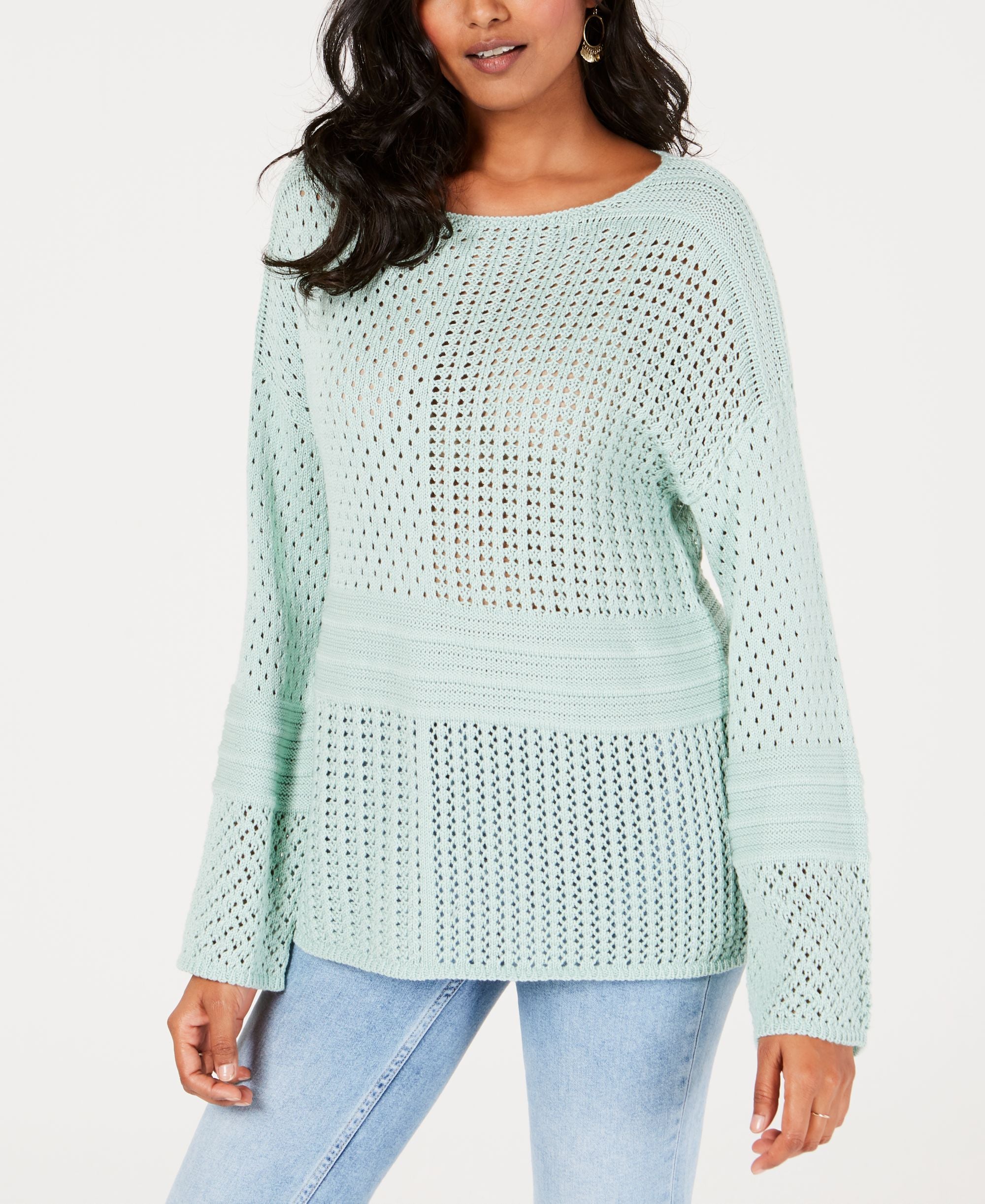 Patchwork-Stitch Crocheted Sweater
