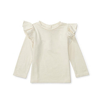 Ralph Lauren Baby Cotton Jersey Ruffle Knit Top