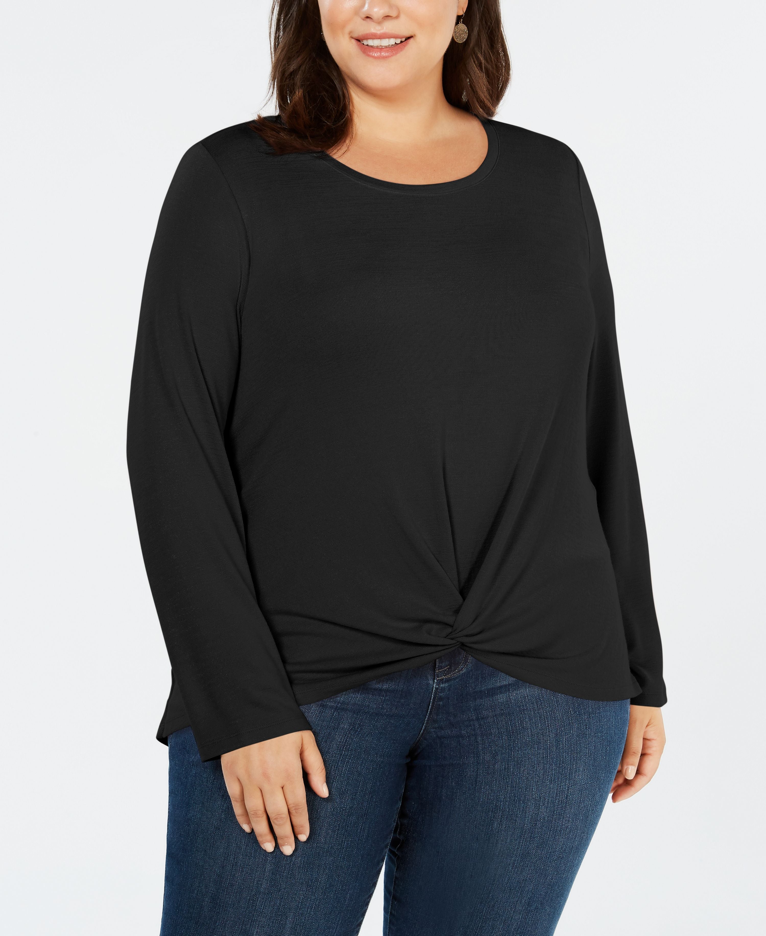 Plus Size Twist-Front Top