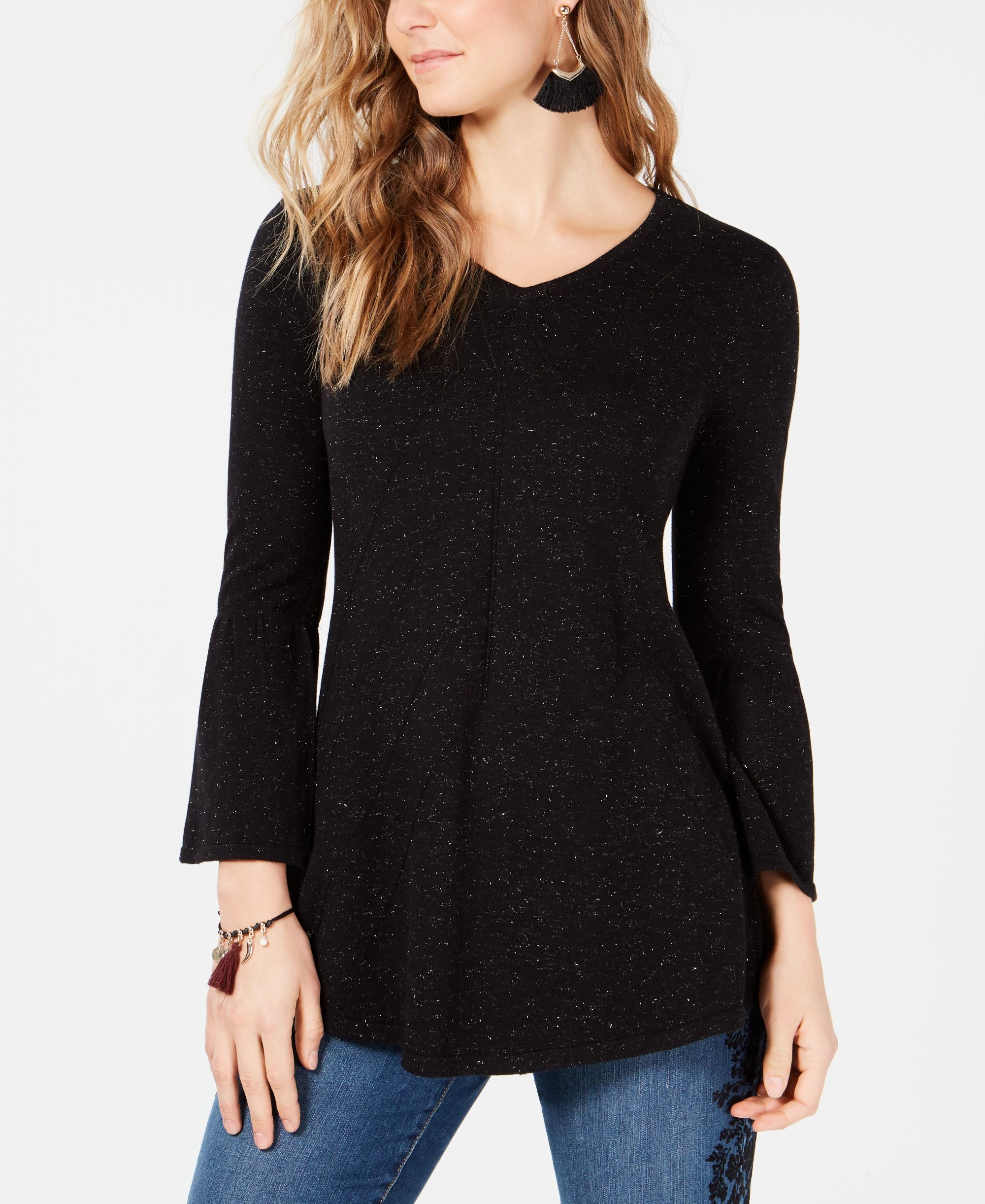 Style & Co Petite Sparkly Tunic Sweater