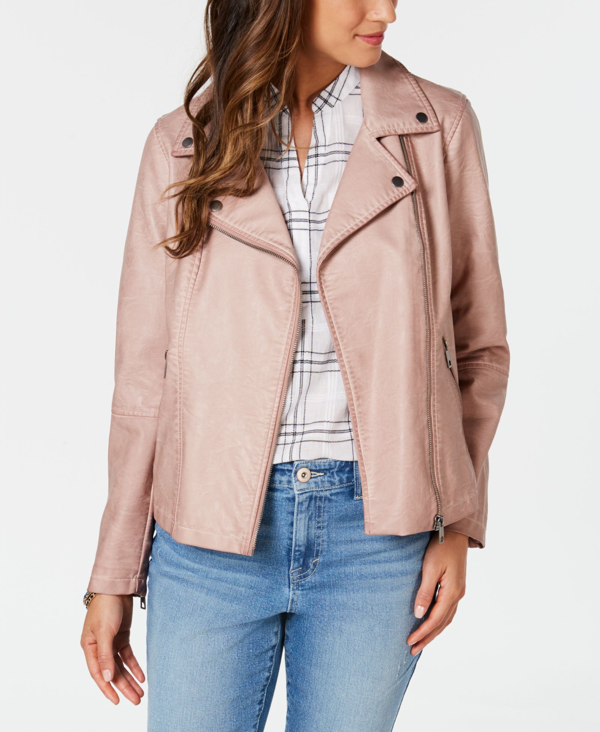 Faux-Leather Moto Jacket