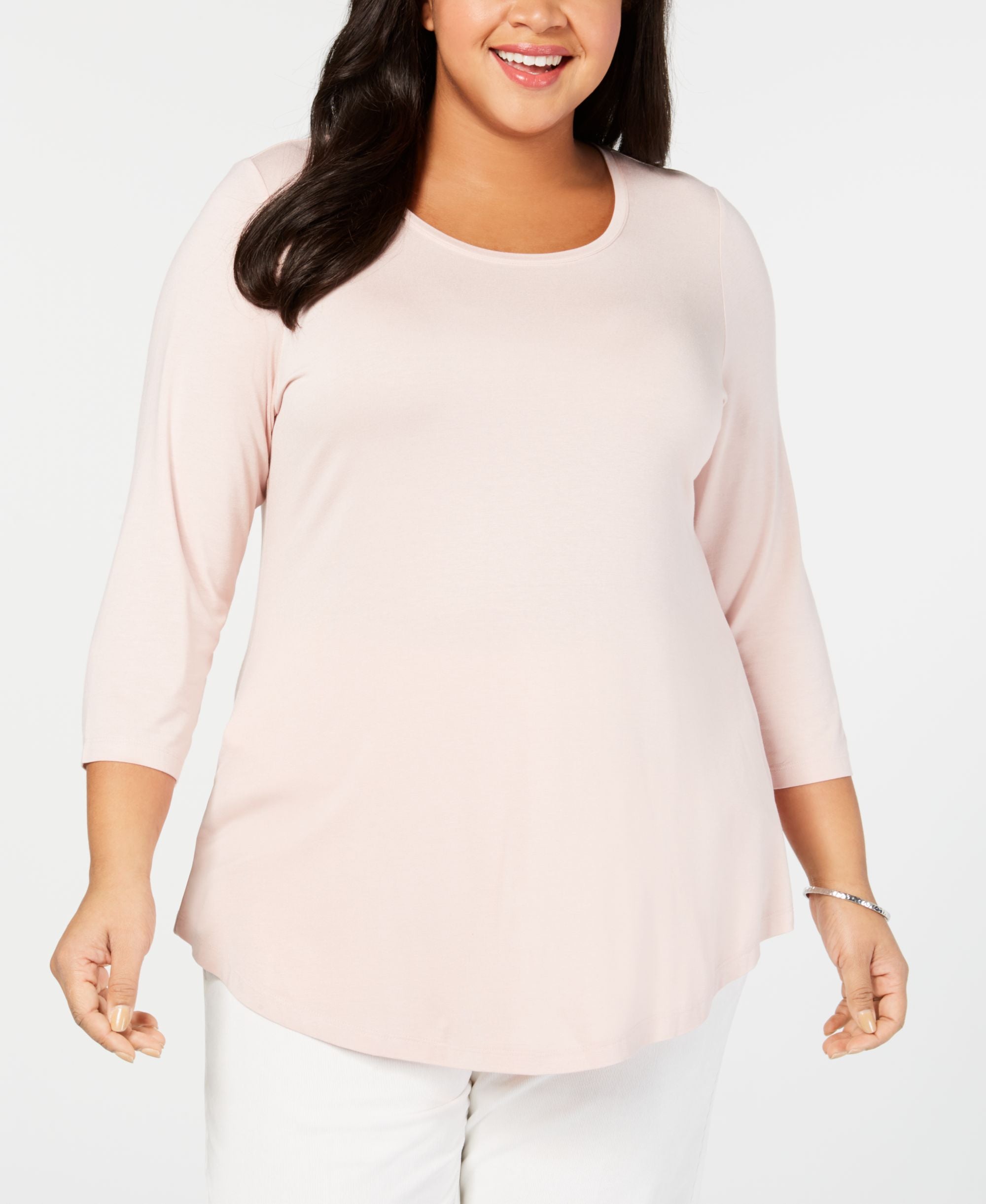 JM Collection Plus Size Scoopneck Top