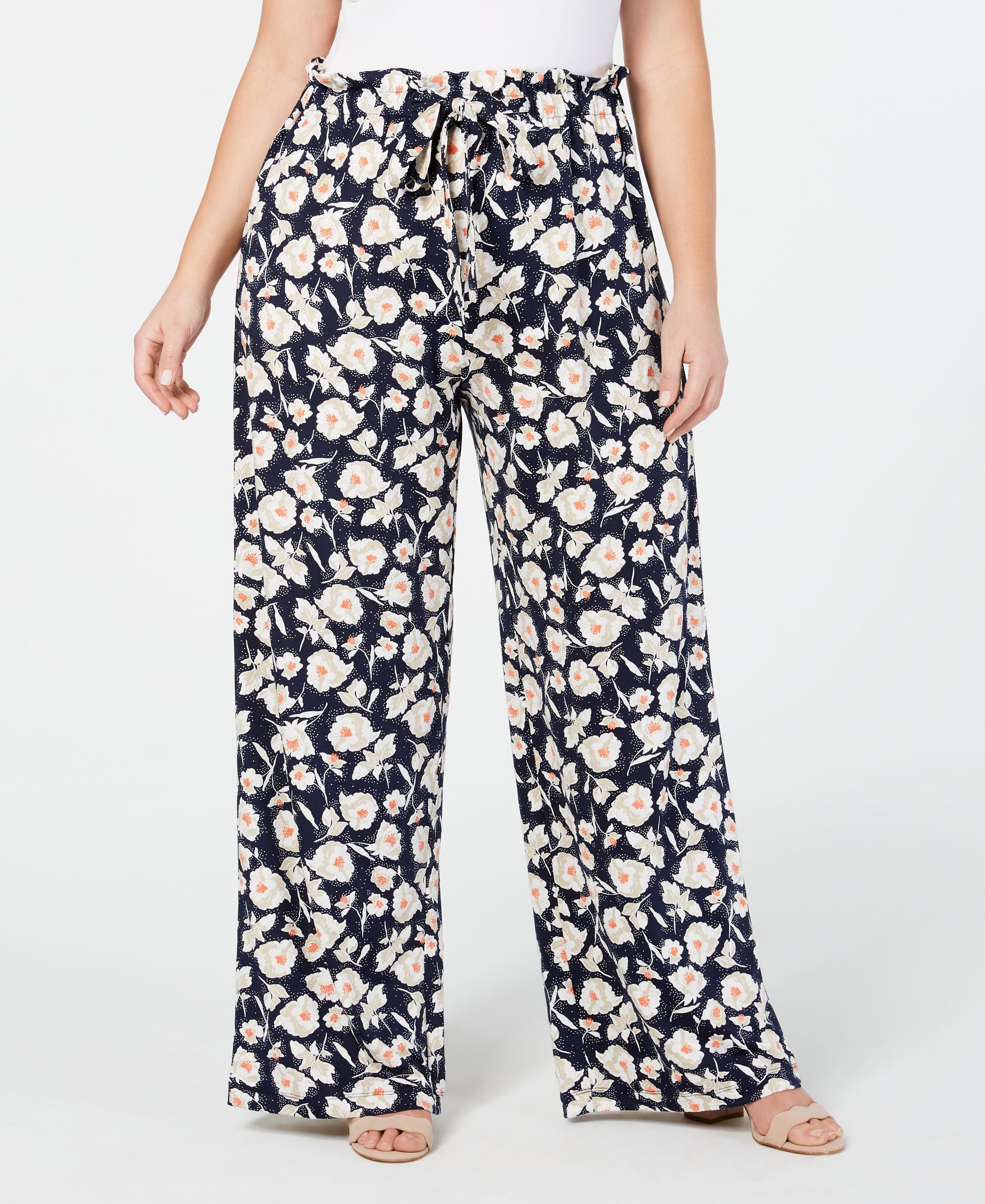 John Paul Richard Plus Size Paperbag Waist Soft Pants