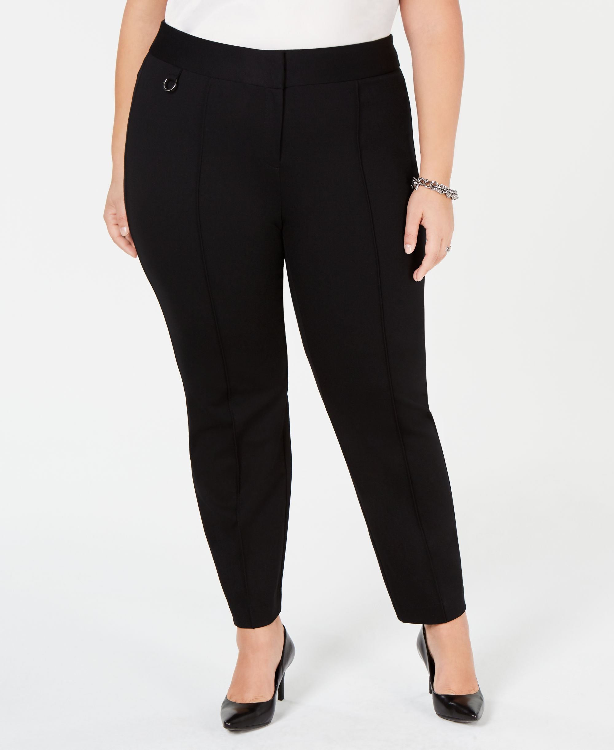 Alfani Plus Size Comfort Waist Pintucked Skinny Pants