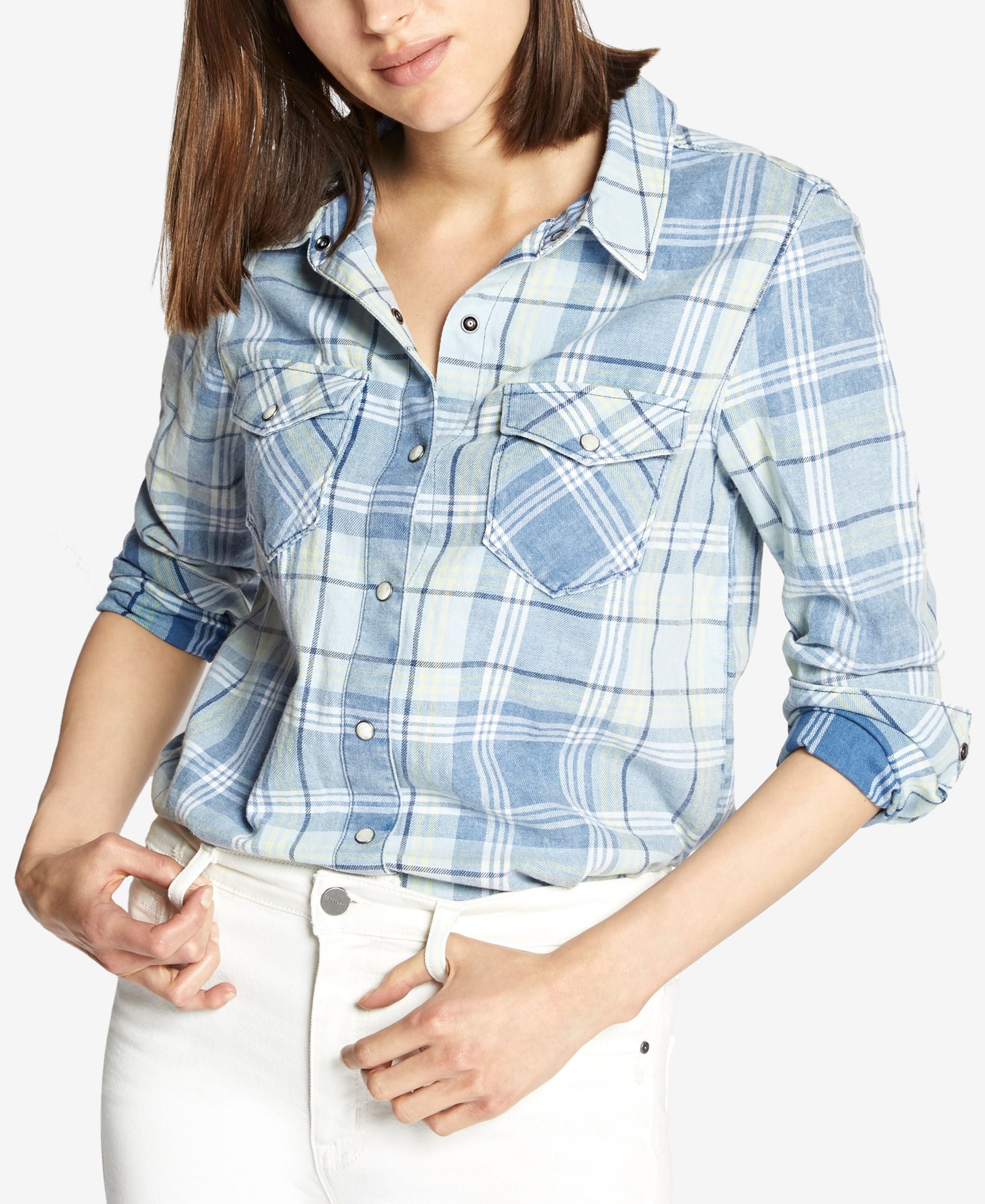 Sanctuary Cotton Plaid Shirt