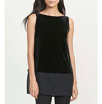 Lauren Ralph Lauren Petites' Sheerhem Velvet Top