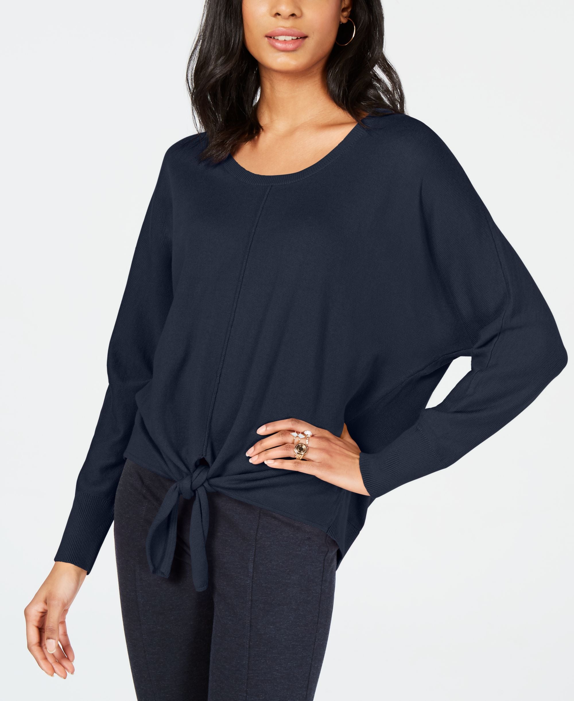 Style & Co Tie Hem Sweater