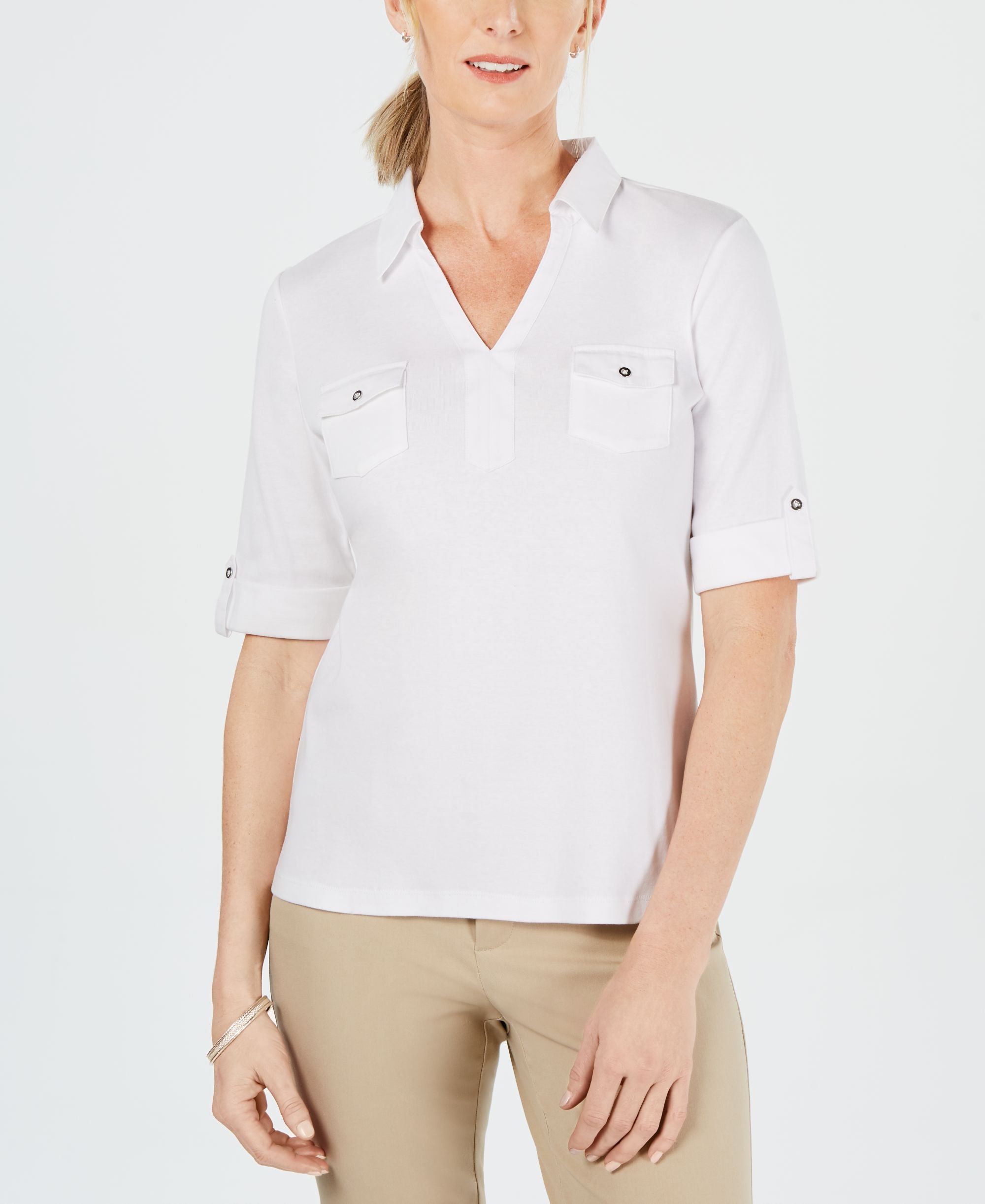 Karen Scott Petite Collared Shirt