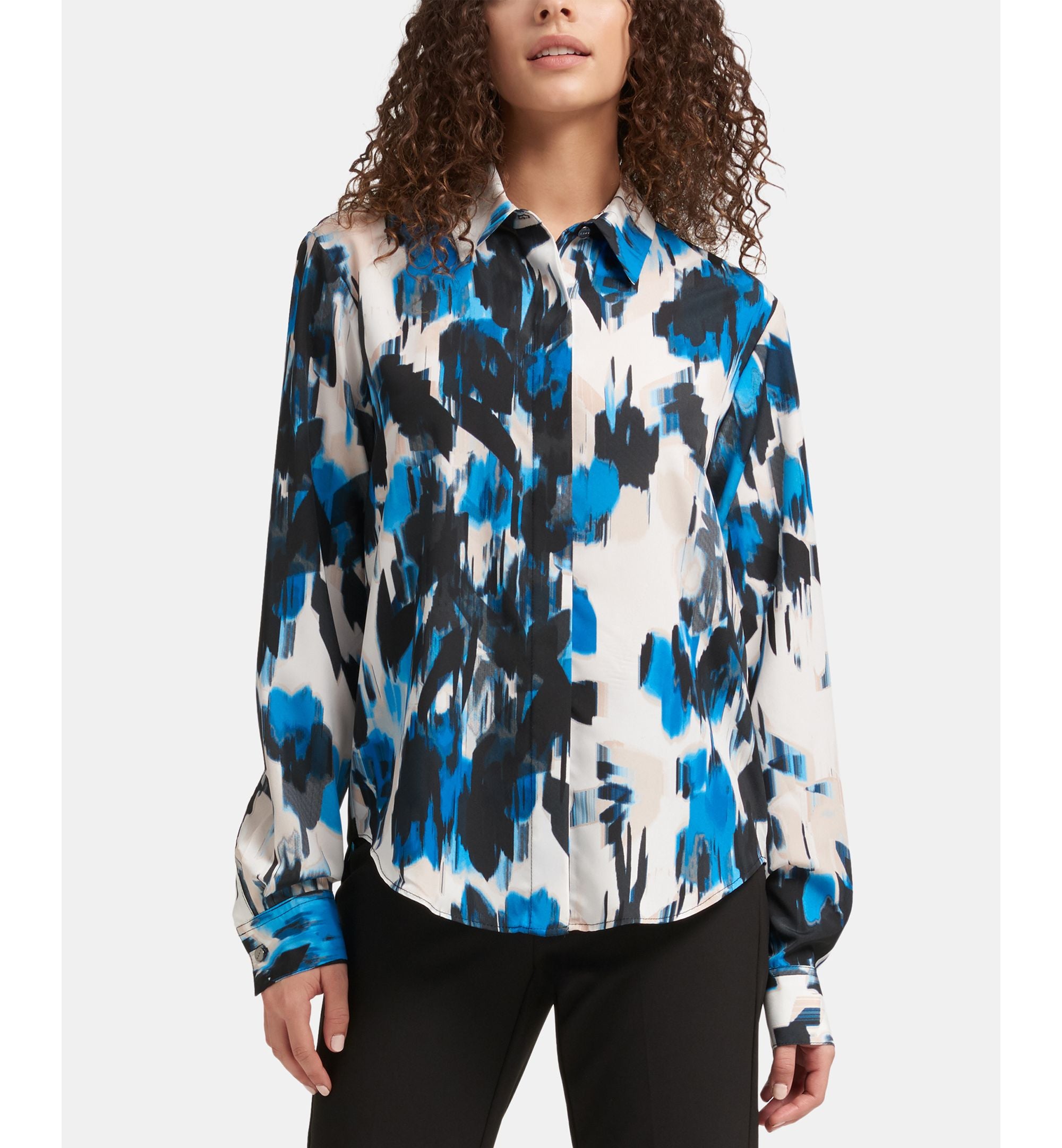 DKNY Abstract Print Collared Shirt
