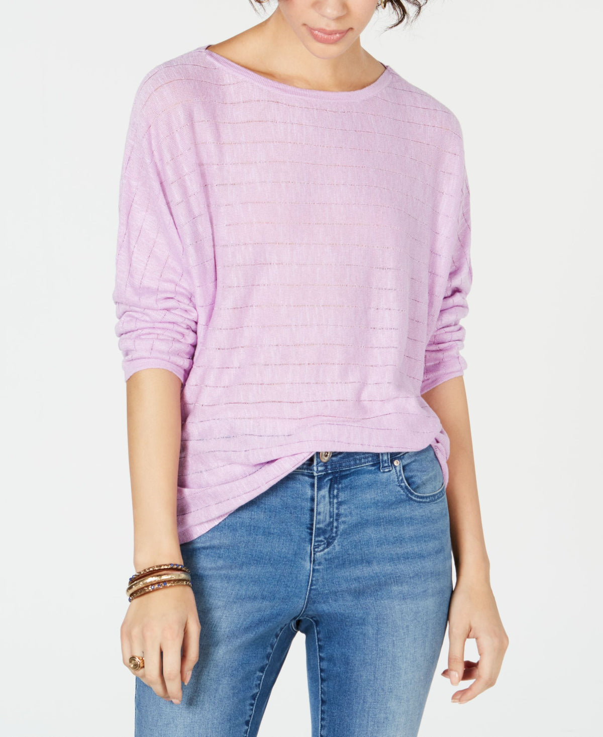 Boat-Neck Dolman-Sleeve Sweater