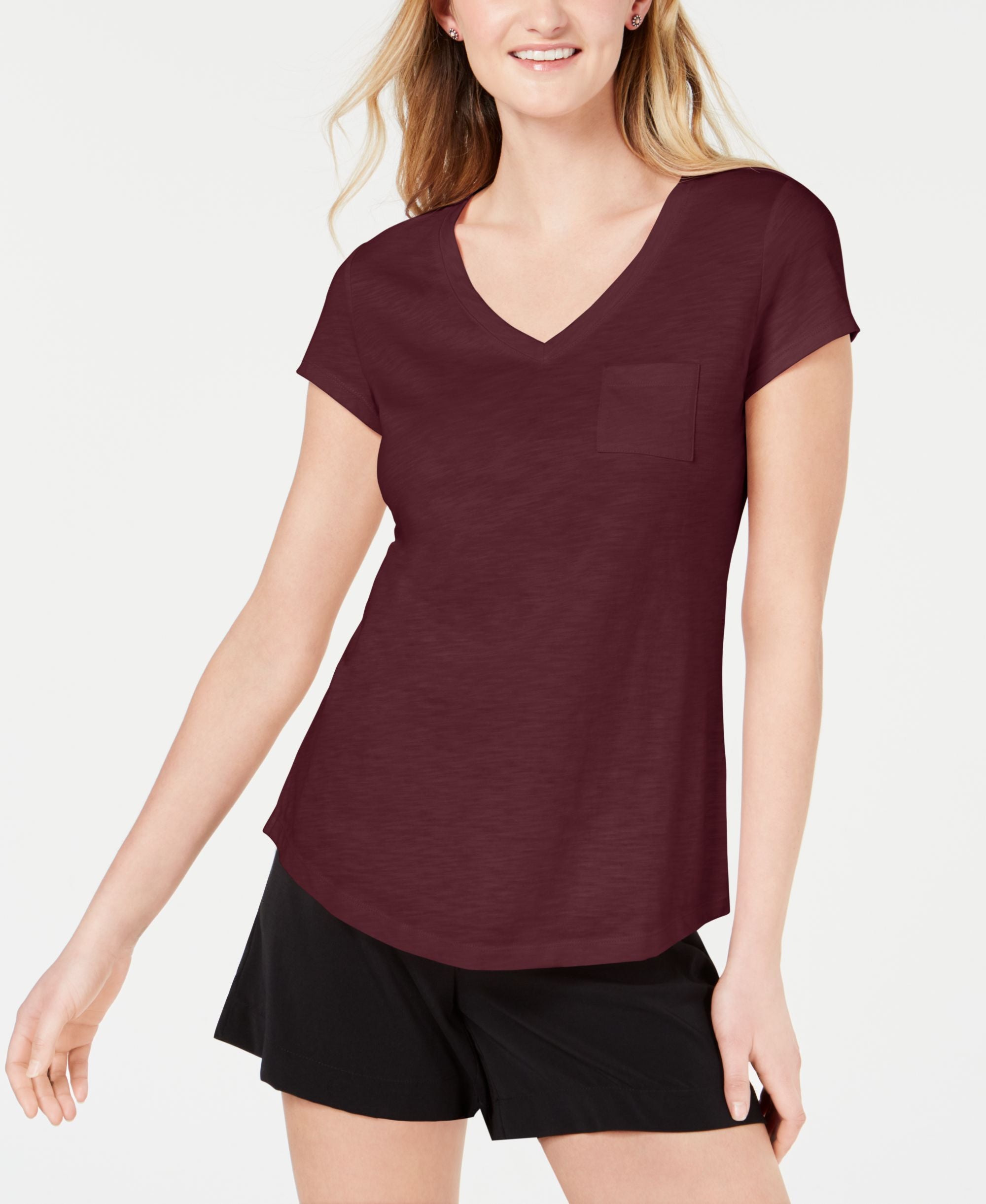 V-Neck Patch-Pocket T-Shirt