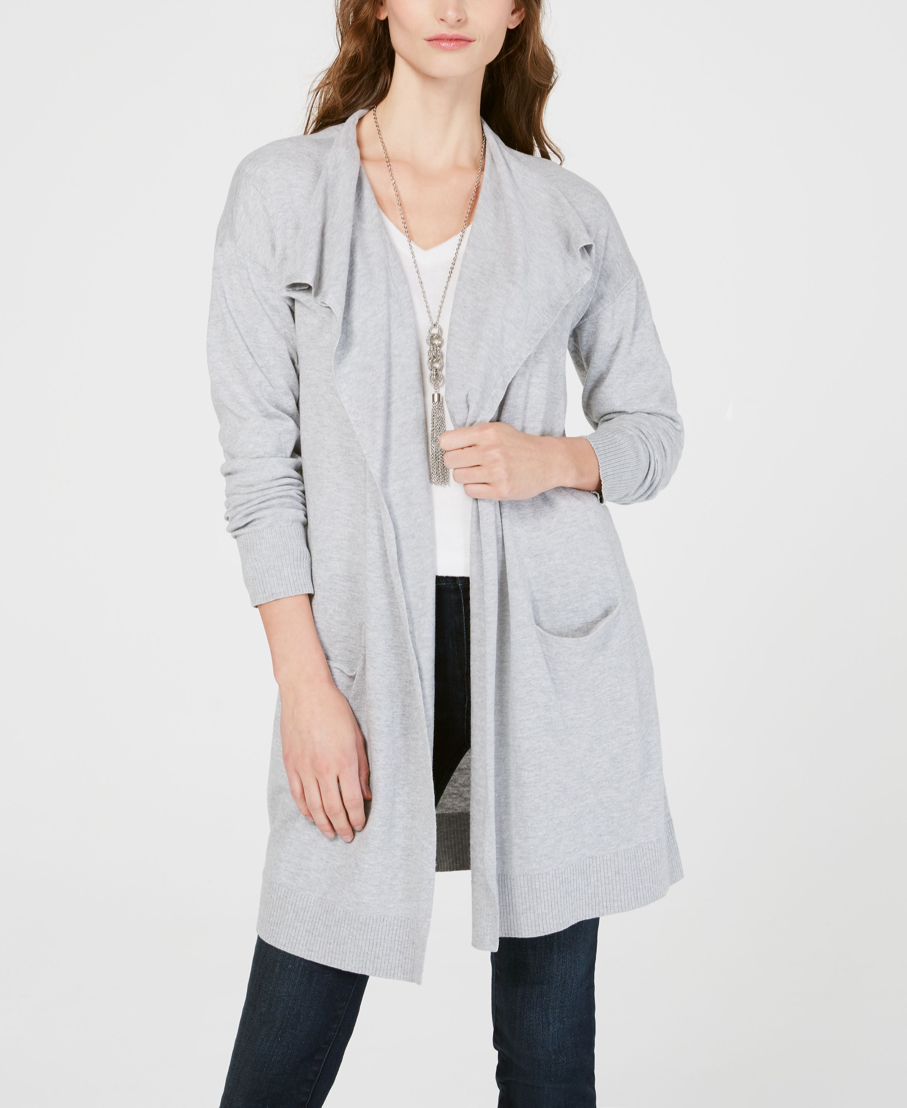 INC Draped Open-Front Cardigan