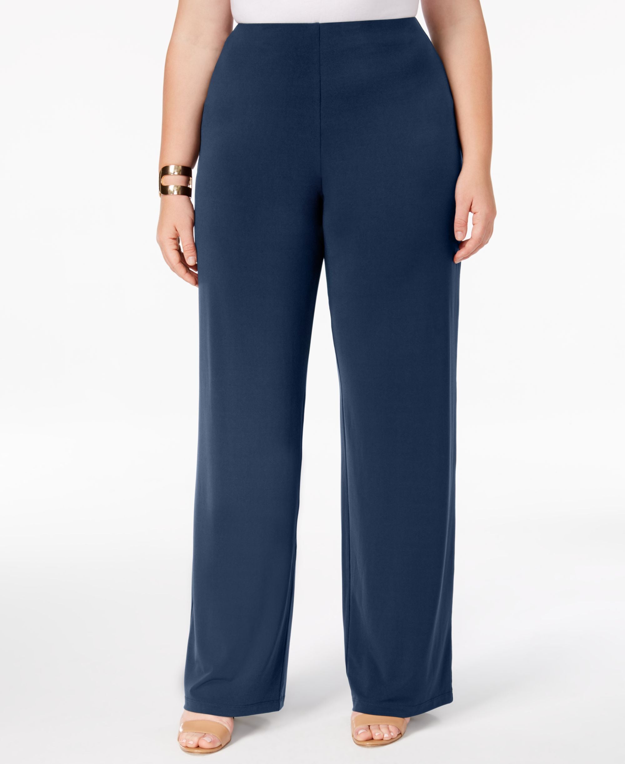 Alfani Plus Size Knit Wide Leg Pant