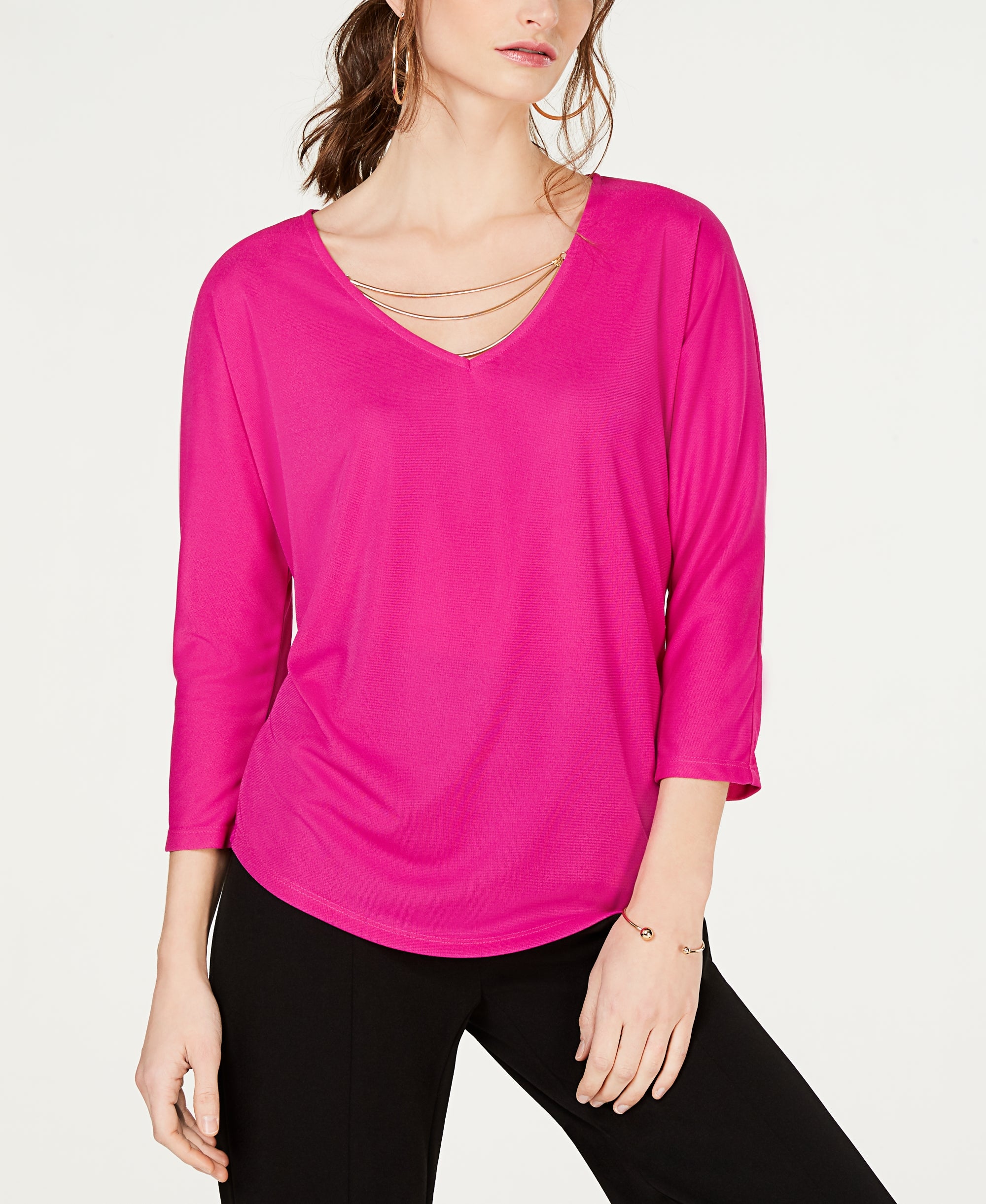 INC Chain-Detail Dolman Top