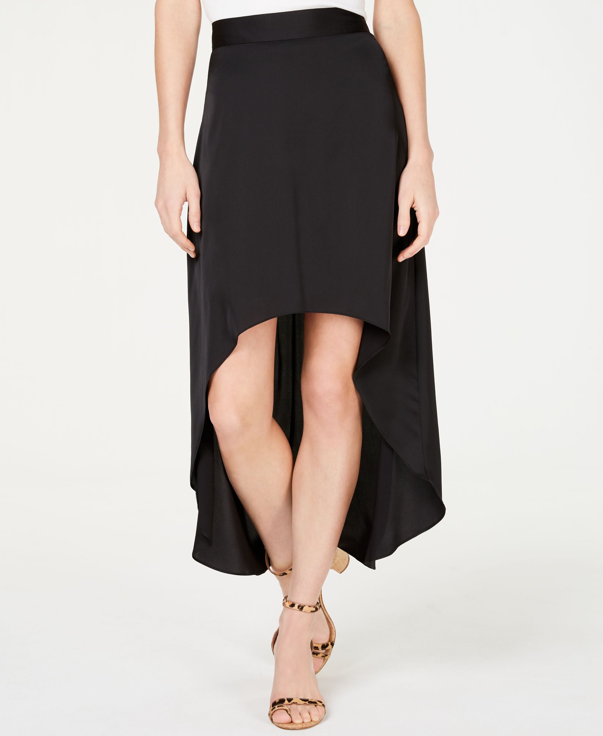 Solid High Low Skirt