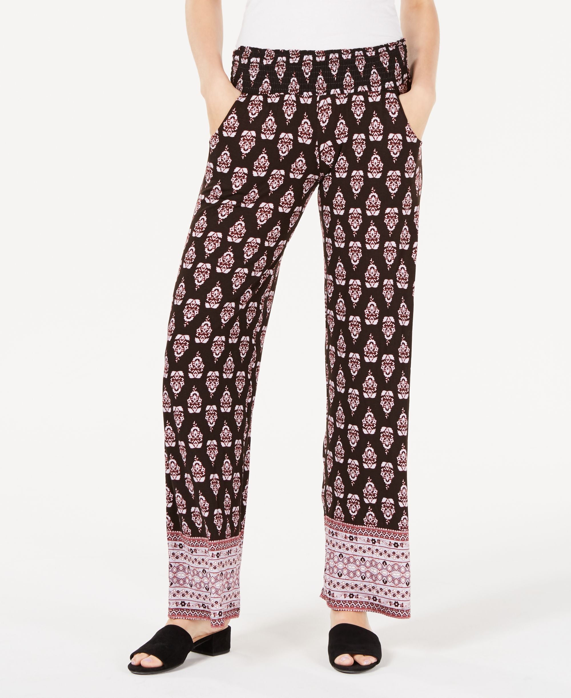 Material Girl Juniors Printed Smocked Soft Pants