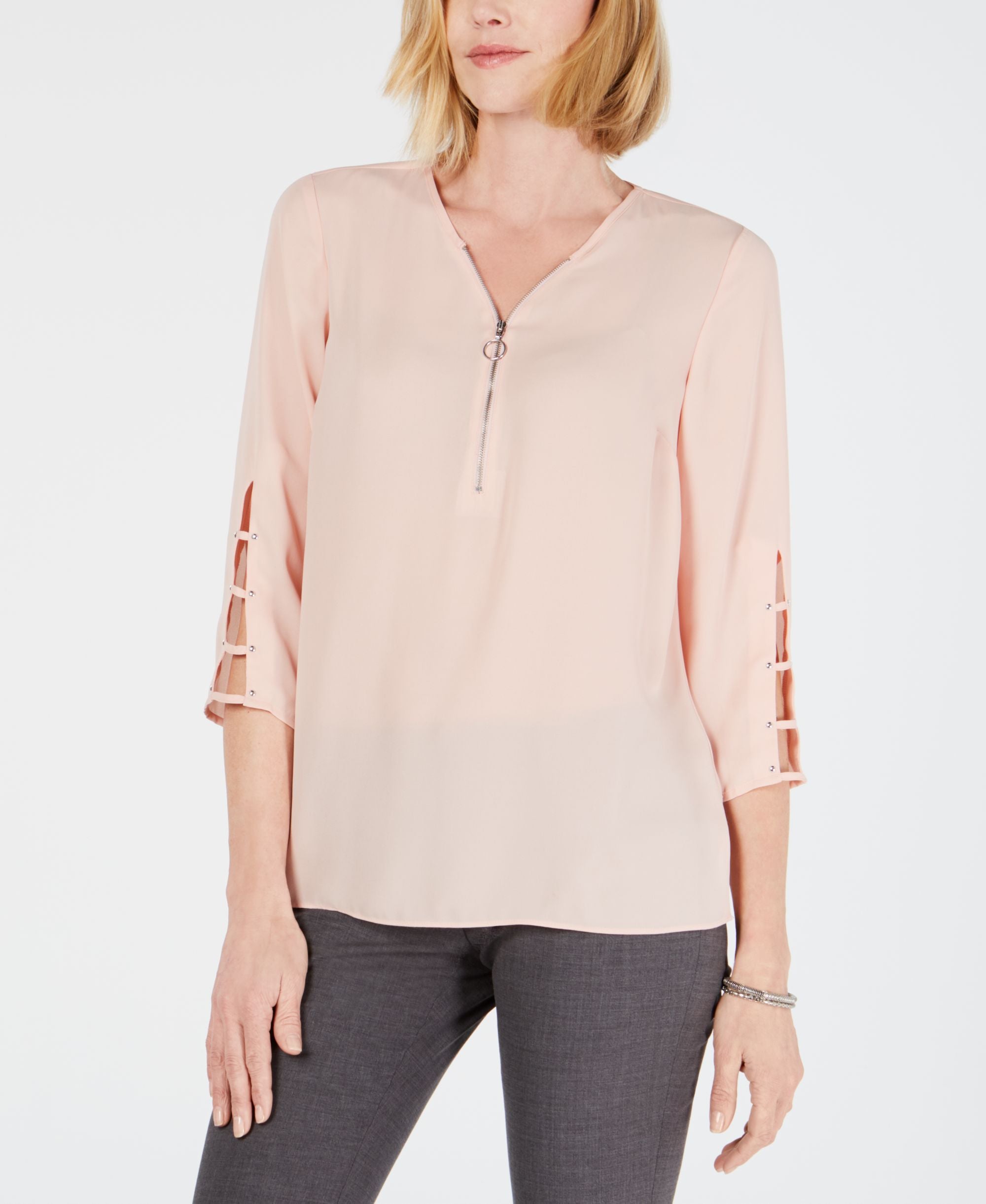 Jm Collection Lattice-Sleeve Tunic Casabella XL