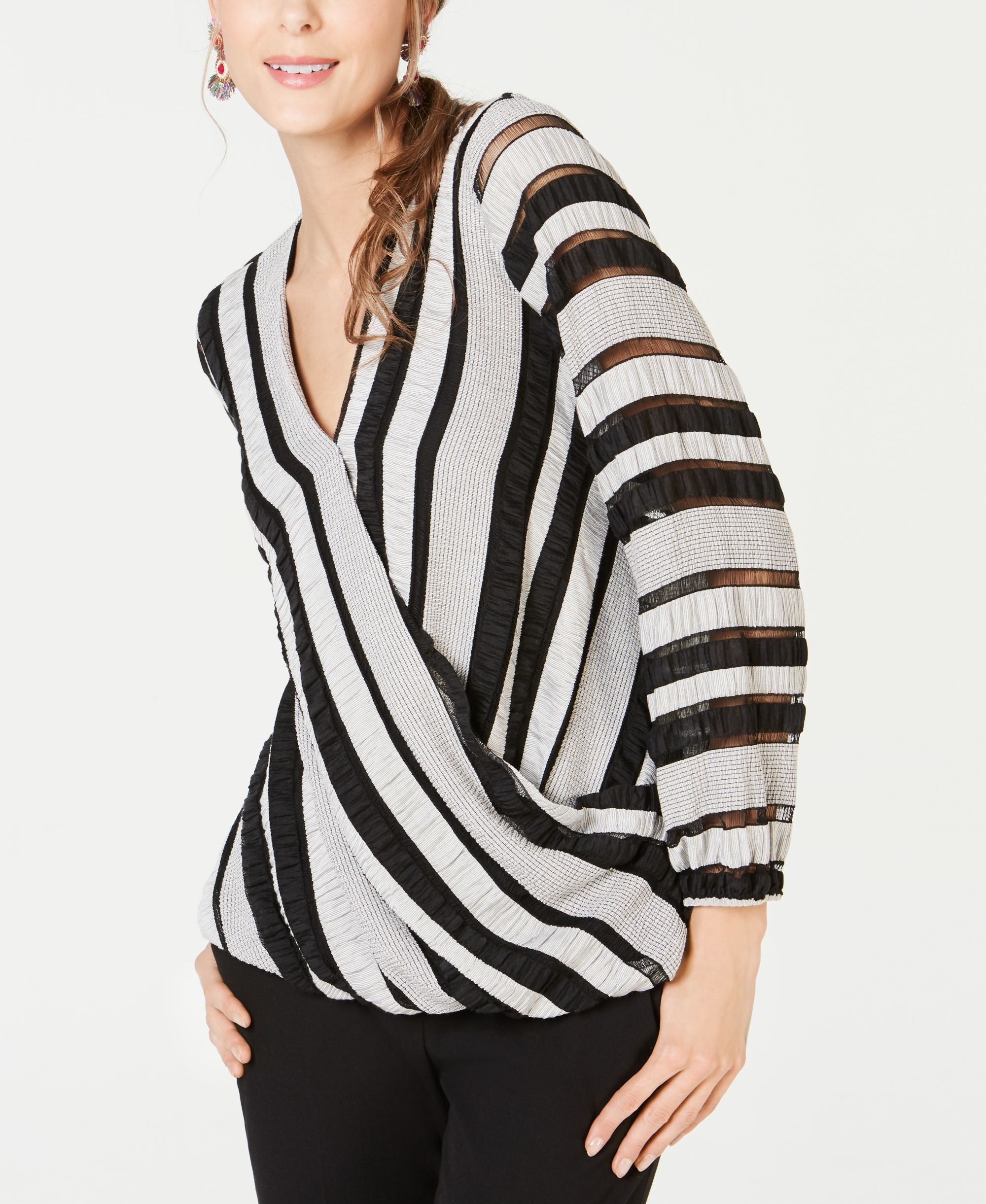 Textured Surplice-Front Top