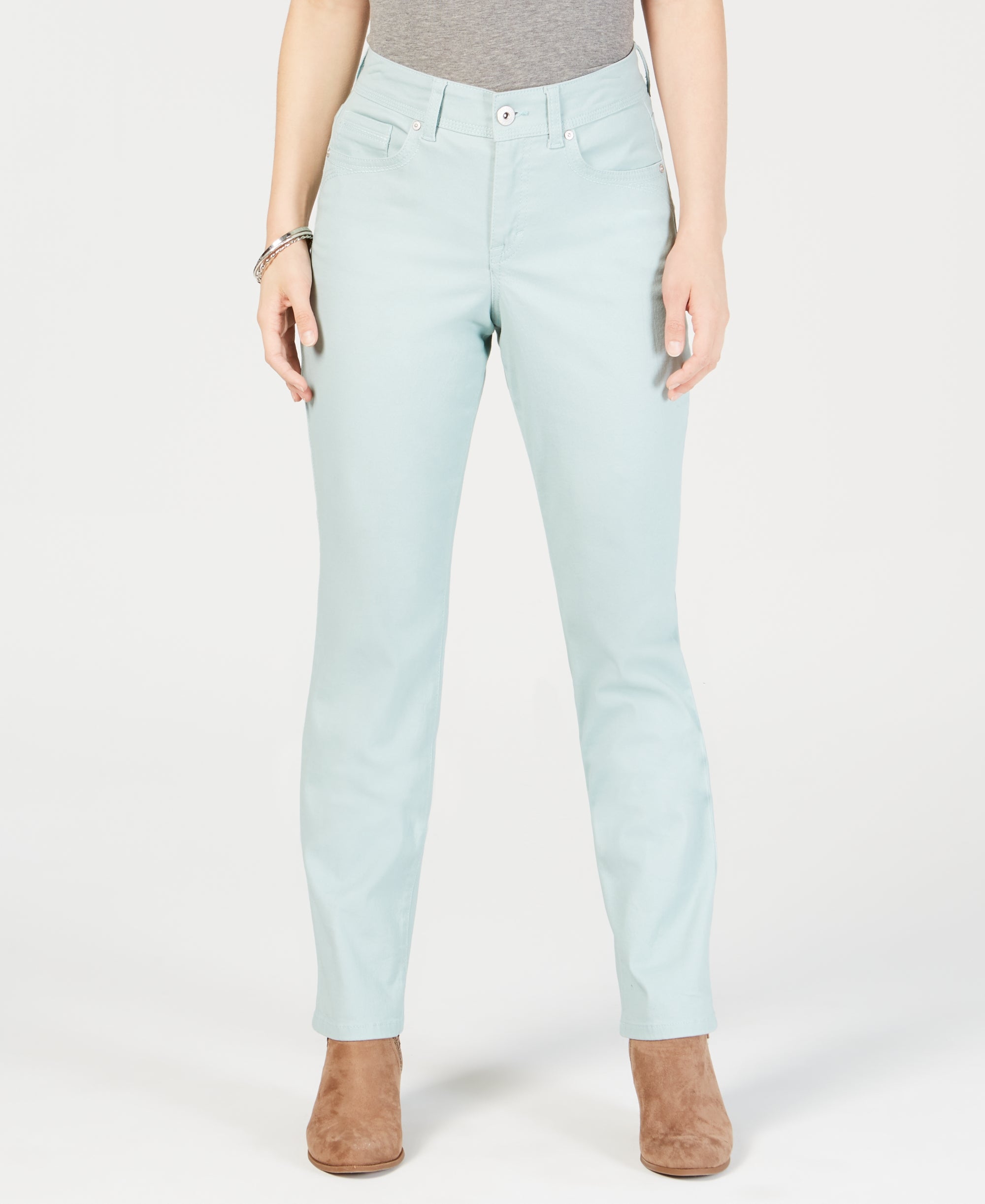 Petite Tummy-Control Straight-Leg Jeans