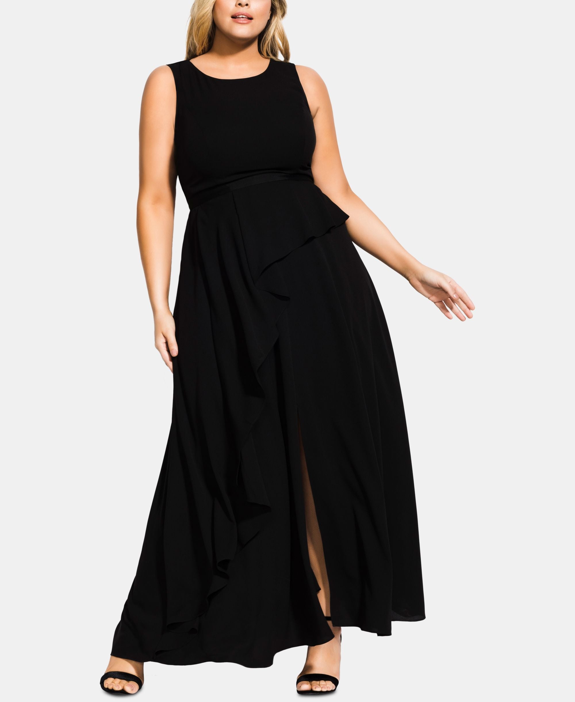 City Chic Trendy Plus Size Antilla Slit Front Gown