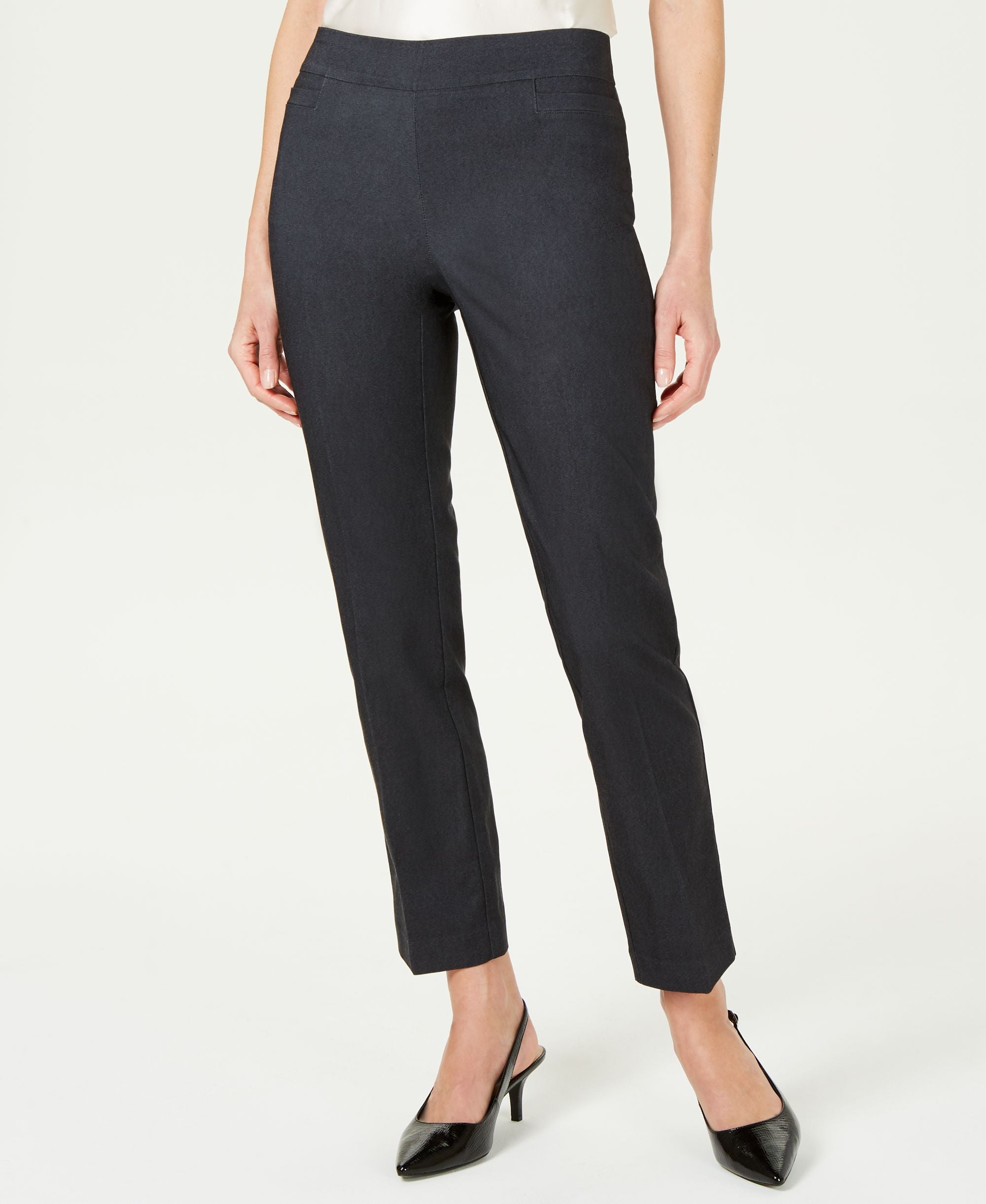 JM Collection Petite Tummy Control Pull On Pants