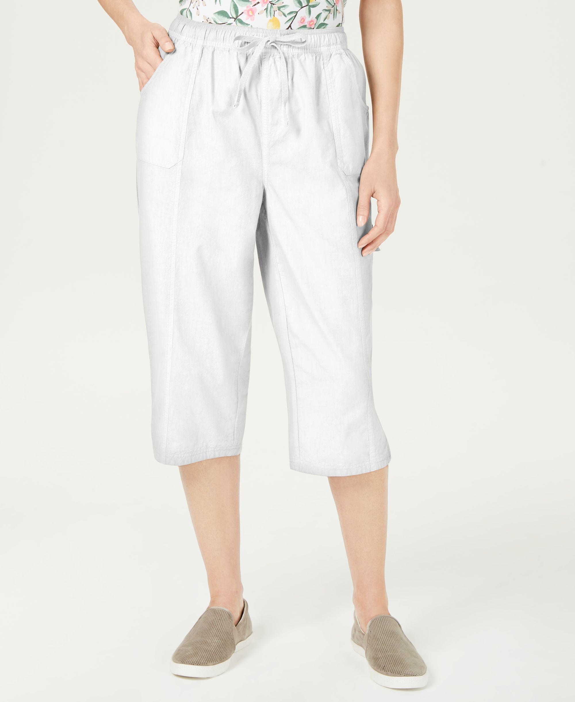 Karen Scott Cotton Cropped Pants